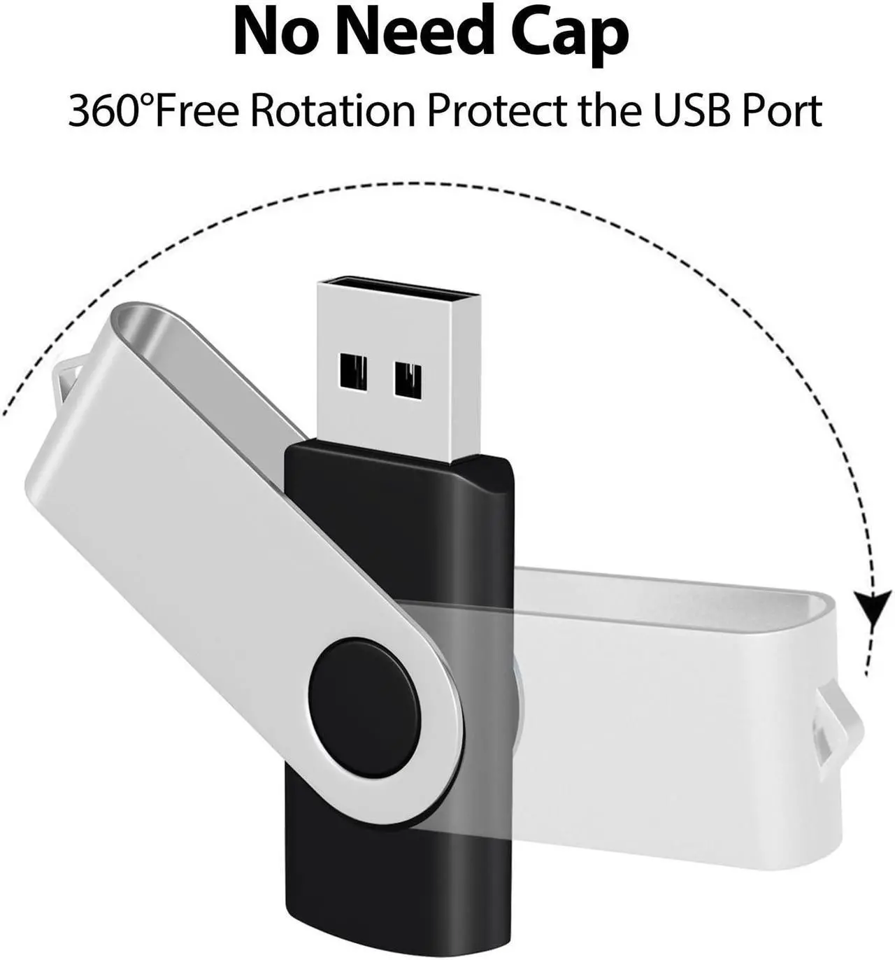 Alt view image 4 of 5 - AreTop 16GB Flash Drives 100 Pack, USB 2.0 Swivel Thumb Drives Bulk Pendrive USB Memory Stick Jump Drive USB Drives 16GB 100 Pack Flash Drives Bulk (100 Pack 16GB,Black)