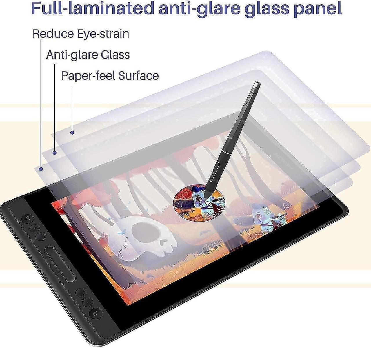 Alt view image 2 of 5 - HUION KAMVAS Pro 13 Graphic Drawing Tablet with Screen Full-Laminated Drawing Monitor with Battery-Free Stylus Tilt 8192 Levels Pressure 4 Hot Keys Touch Bar-13.3 in Pen Display w/Stand & 2pcs Glove