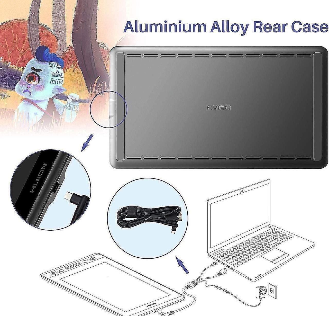 Alt view image 5 of 5 - HUION KAMVAS Pro 13 Graphic Drawing Tablet with Screen Full-Laminated Drawing Monitor with Battery-Free Stylus Tilt 8192 Levels Pressure 4 Hot Keys Touch Bar-13.3 in Pen Display w/Stand & 2pcs Glove