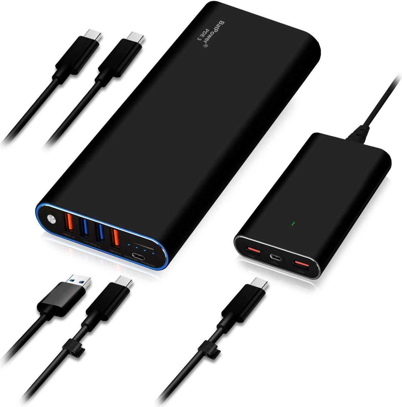 Main image of BatPower 210Wh High Power Delivery USB C Laptop External Battery Compatible with HP Spectre X360 Dell XPS Razer Blade Stealth Notebook USB-C Portable Charger Power Bank & Slim 120W PD USB-C Adapter