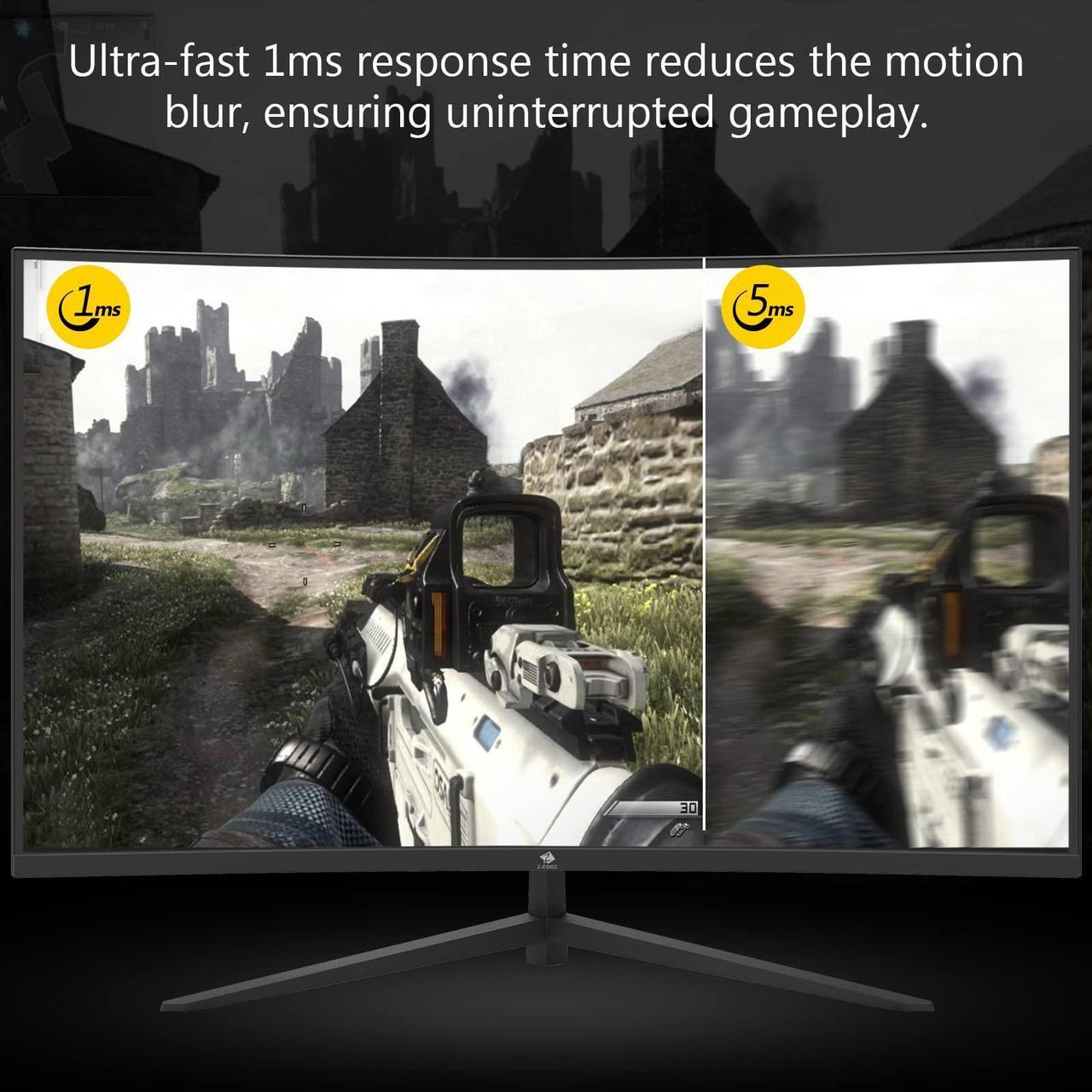 Alt view image 3 of 4 - Z-Edge 32-inch Curved Gaming Monitor 16:9 1920x1080 240Hz 1ms Frameless LED Gaming Monitor, UG32P AMD Freesync Premium Display Port HDMI Built-in Speakers