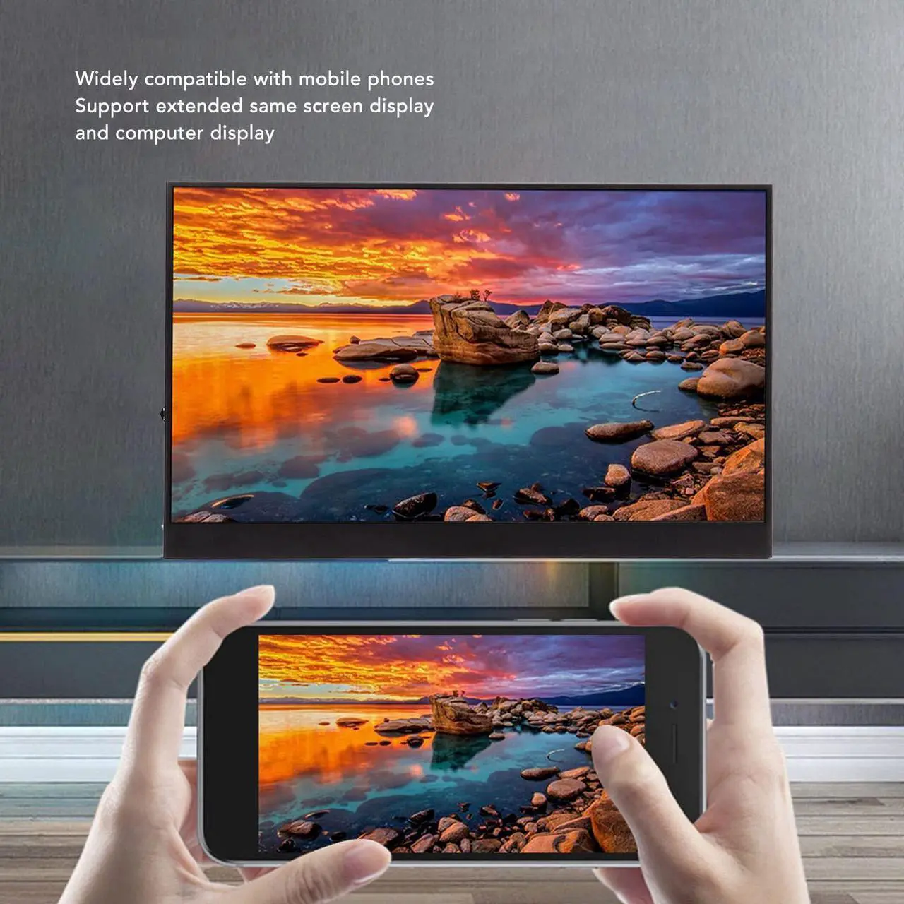 Alt view image 2 of 5 - Portable Monitor, 17.3Inch 2560x1440 2K FHD Laptop Monitor Type C HDMI Computer Display IPS Gaming Monitor with 2 Way Speaker for PS4, PS3, Switch, etc