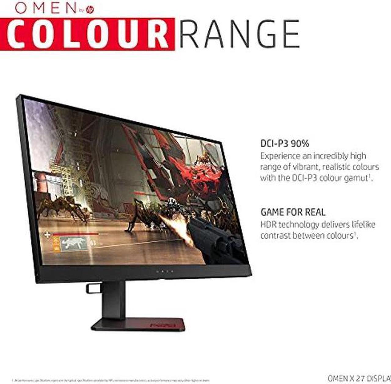 Alt view image 3 of 5 - Omen X 27" 240 Hz 1ms Gaming Monitor, QHD 2560 x 1440p, AMD Radeon FreeSync 2 HDR, HDR, DCI P3, (6FN07AA)