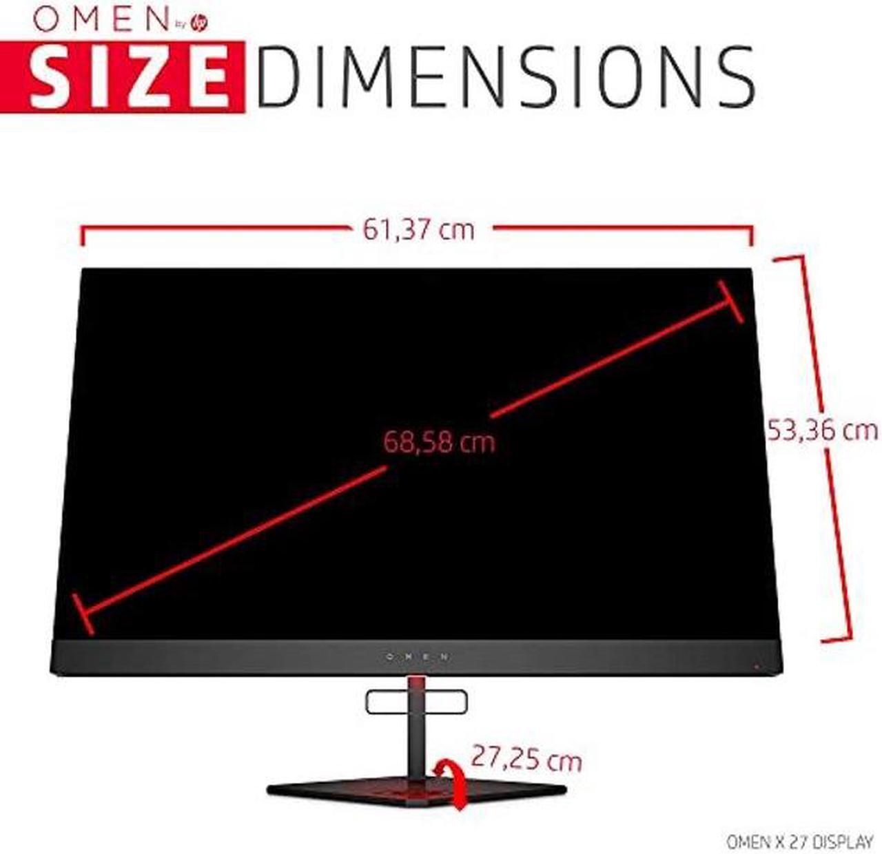 Alt view image 4 of 5 - Omen X 27" 240 Hz 1ms Gaming Monitor, QHD 2560 x 1440p, AMD Radeon FreeSync 2 HDR, HDR, DCI P3, (6FN07AA)