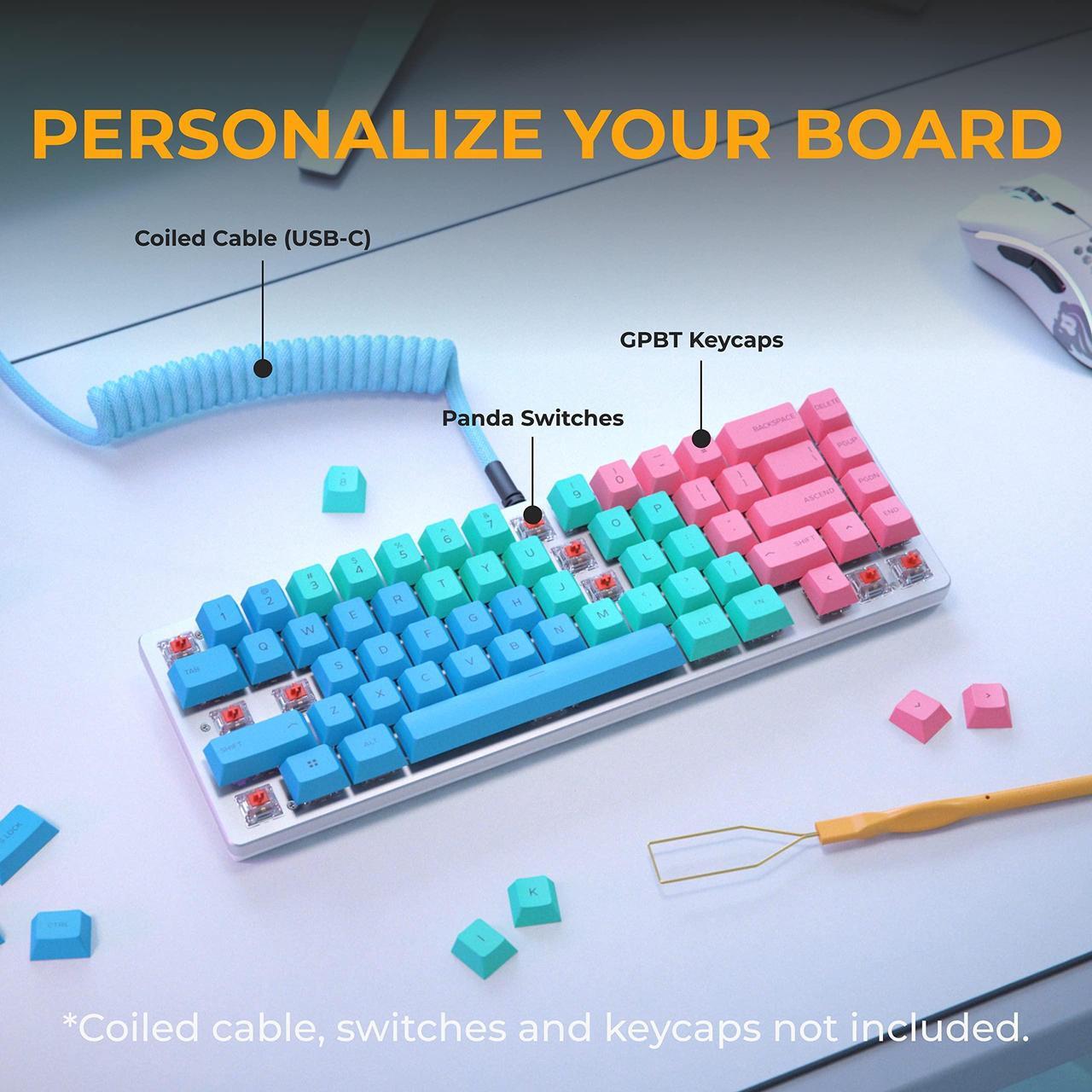 Alt view image 3 of 5 - Glorious GMMK 2 Gaming Barebones Keyboard - Hot Swappable TKL DIY, Compact Mechanical Keyboard Kit- Wired, RGB Backlit,- PC Setup Accessories- 65%, Pink