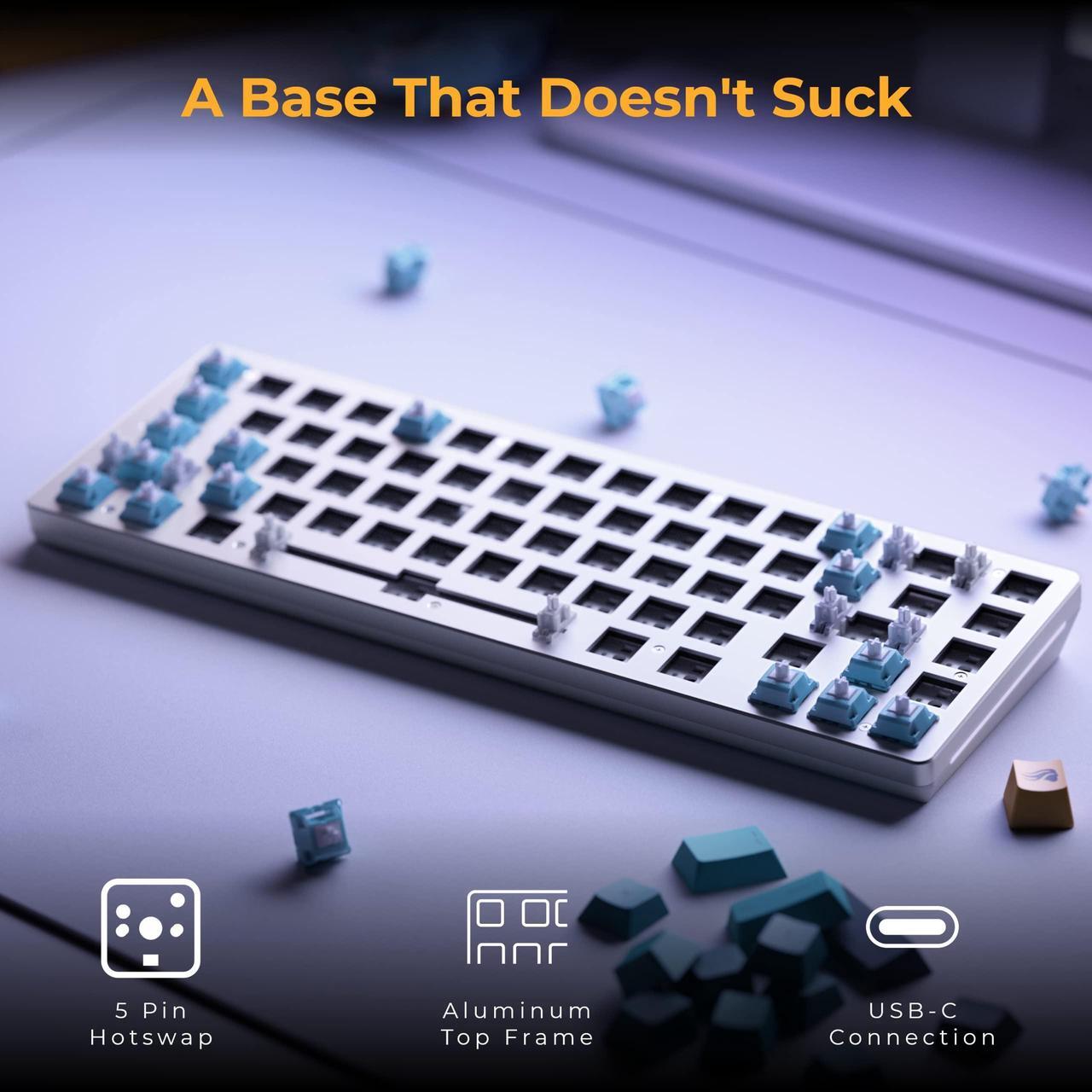 Alt view image 5 of 5 - Glorious GMMK 2 Gaming Barebones Keyboard - Hot Swappable TKL DIY, Compact Mechanical Keyboard Kit- Wired, RGB Backlit,- PC Setup Accessories- 65%, Pink