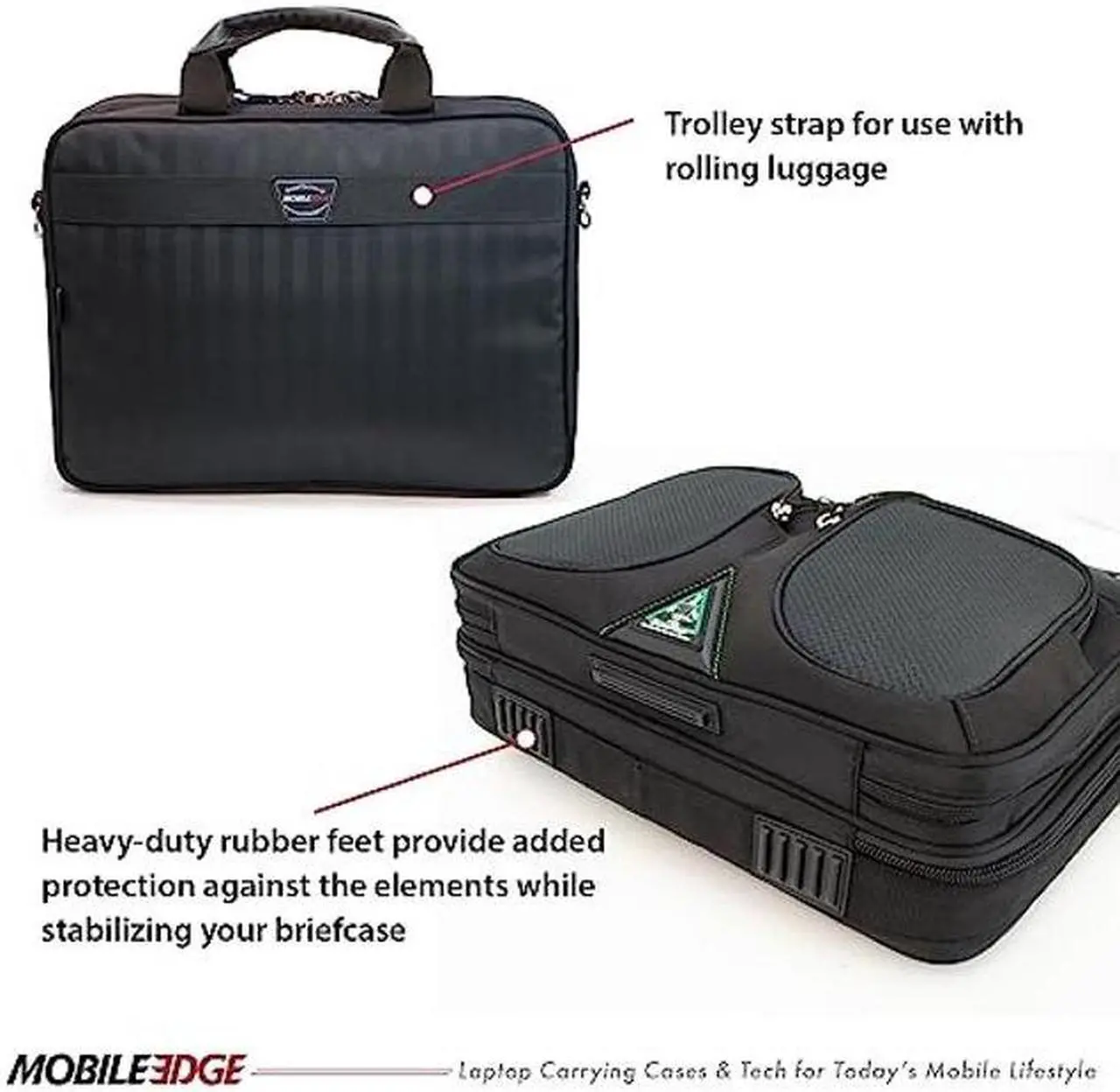 Alt view image 5 of 5 - Mobile Edge ScanFast Checkpoint and Eco Friendly Laptop Briefcase 16 Inch PC, 17 Inch Compatible with Macbook for Men, Women, Business Travel, Black MESFBC2.0