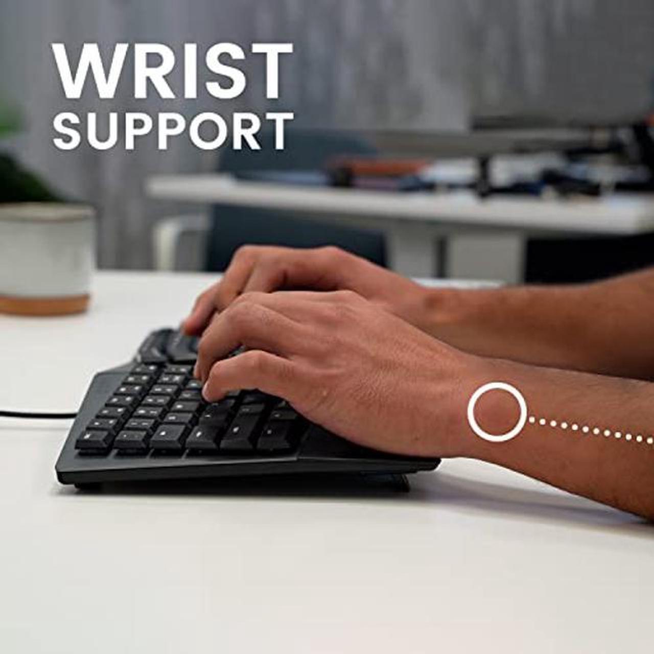 Alt view image 4 of 4 - Perixx PERIBOARD-335BR Wired Ergonomic Mechanical Compact Keyboard - Low-Profile Brown Tactile Switches - Programmable Feature with Macro Keys - Compatible with Windows and Mac OS X - US English