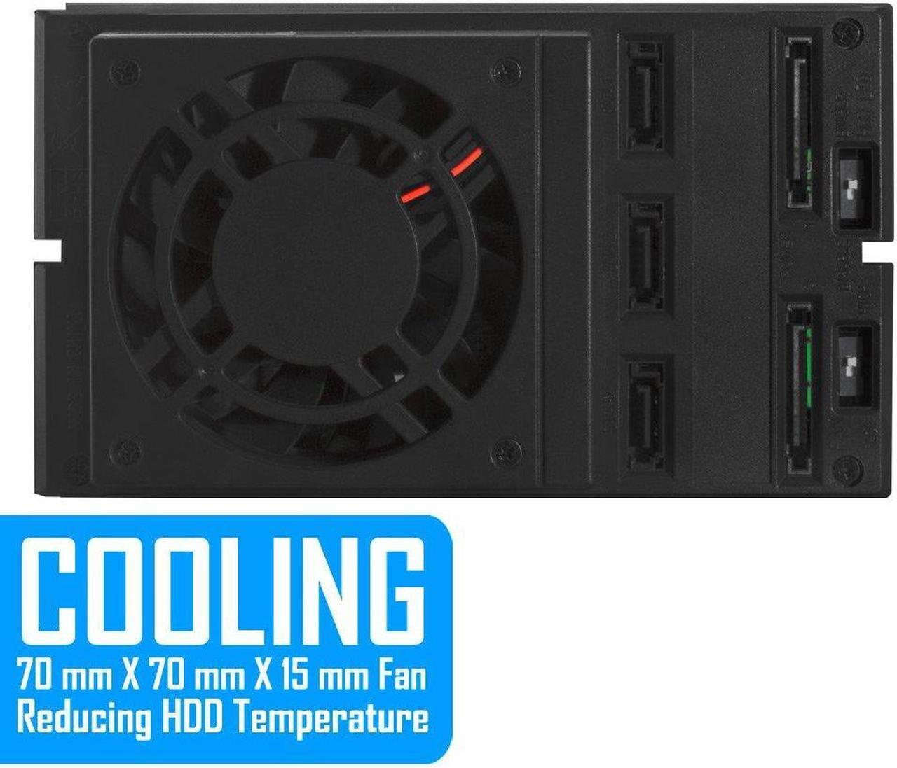Alt view image 4 of 5 - Kingwin Hard Drive Enclosure for Computer PC Case Internal 3 Bay Hot Swap for 3.5" HDD SSD, SATA Backplane Aluminum Trayless Mobile Rack, Support SATA I/II/III & SAS I/II 6 Gbps Performance