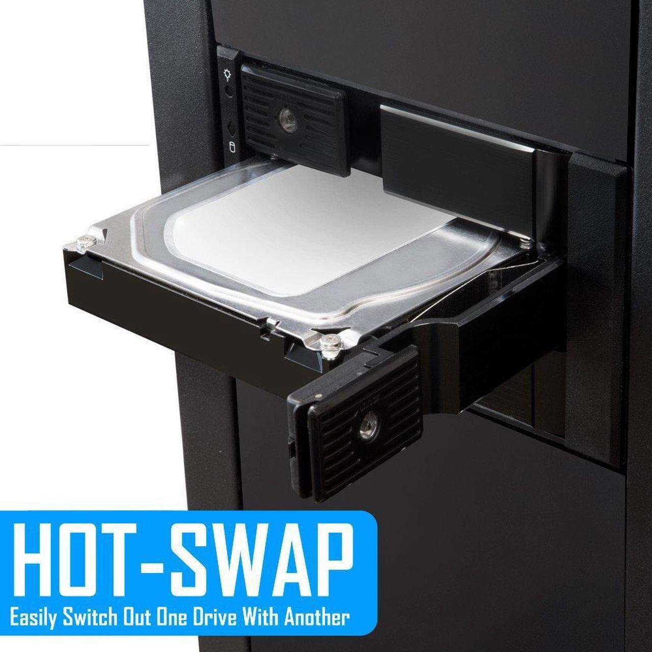 Alt view image 3 of 5 - Kingwin Hard Drive Enclosure for Computer PC Case Internal 3 Bay Hot Swap for 3.5" HDD SSD, SATA Backplane Aluminum Trayless Mobile Rack, Support SATA I/II/III & SAS I/II 6 Gbps Performance