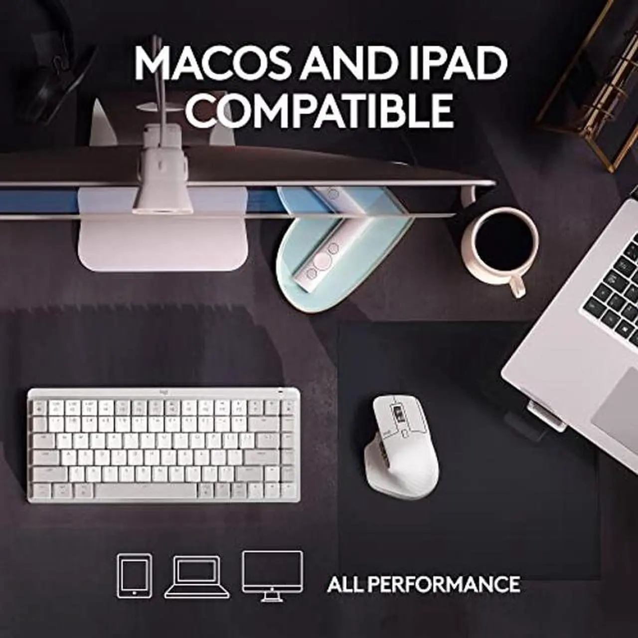 Alt view image 2 of 5 - Logitech MX Master 3S for Mac Wireless Bluetooth Mouse, Ultra-Fast Scrolling, Ergo, 8K DPI, Quiet Clicks, Track on Glass, USB-C, Apple, iPad - Pale Grey - With Free Adobe Creative Cloud Subscription