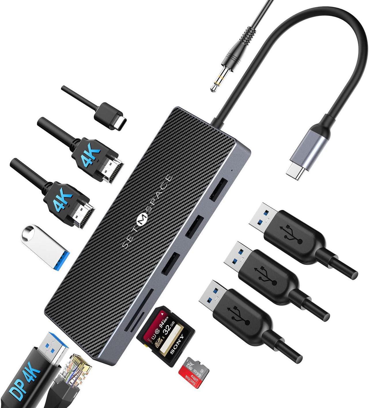 Alt view image 3 of 3 - SETMSPCE Docking Station(Three Monitors), USB C Charging Cable