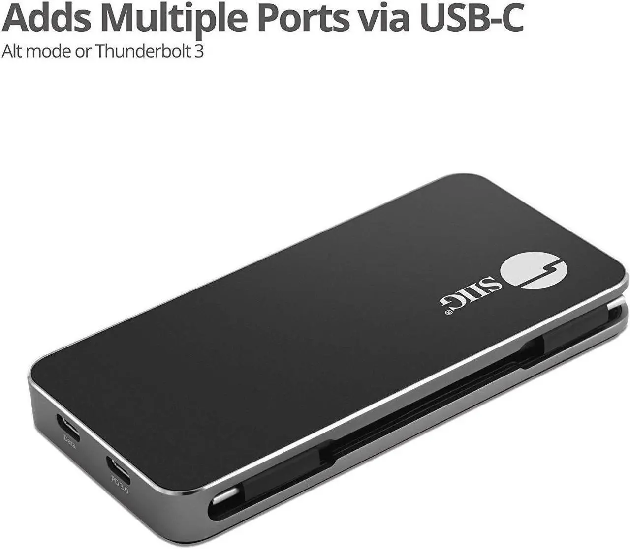 Alt view image 3 of 5 - SIIG 4K USB-C MST Laptop Docking Station Thunderbolt 3 Compatible with 100W PD Supports Windows & Chromebooks, Mac M1/M2/M3 Pro/Max for Single Extend Video Output only