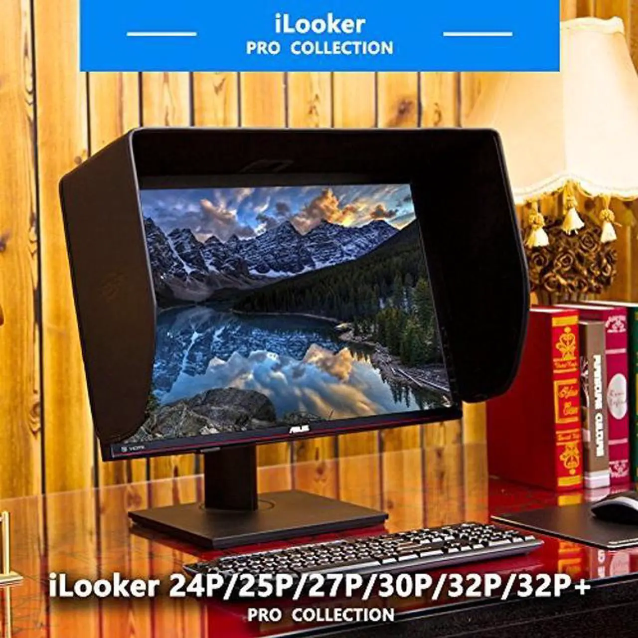 Alt view image 4 of 5 - iLooker-25P 25&24 inch Thick Frame LCD LED Video Monitor Hood Sunshade Sunhood for Dell HP Viewsonic Philips Samsung LG EIZO NEC ASUS ACER BENQ AOC Lenovo iMac Fits Monitor Frame Width 565-580mm