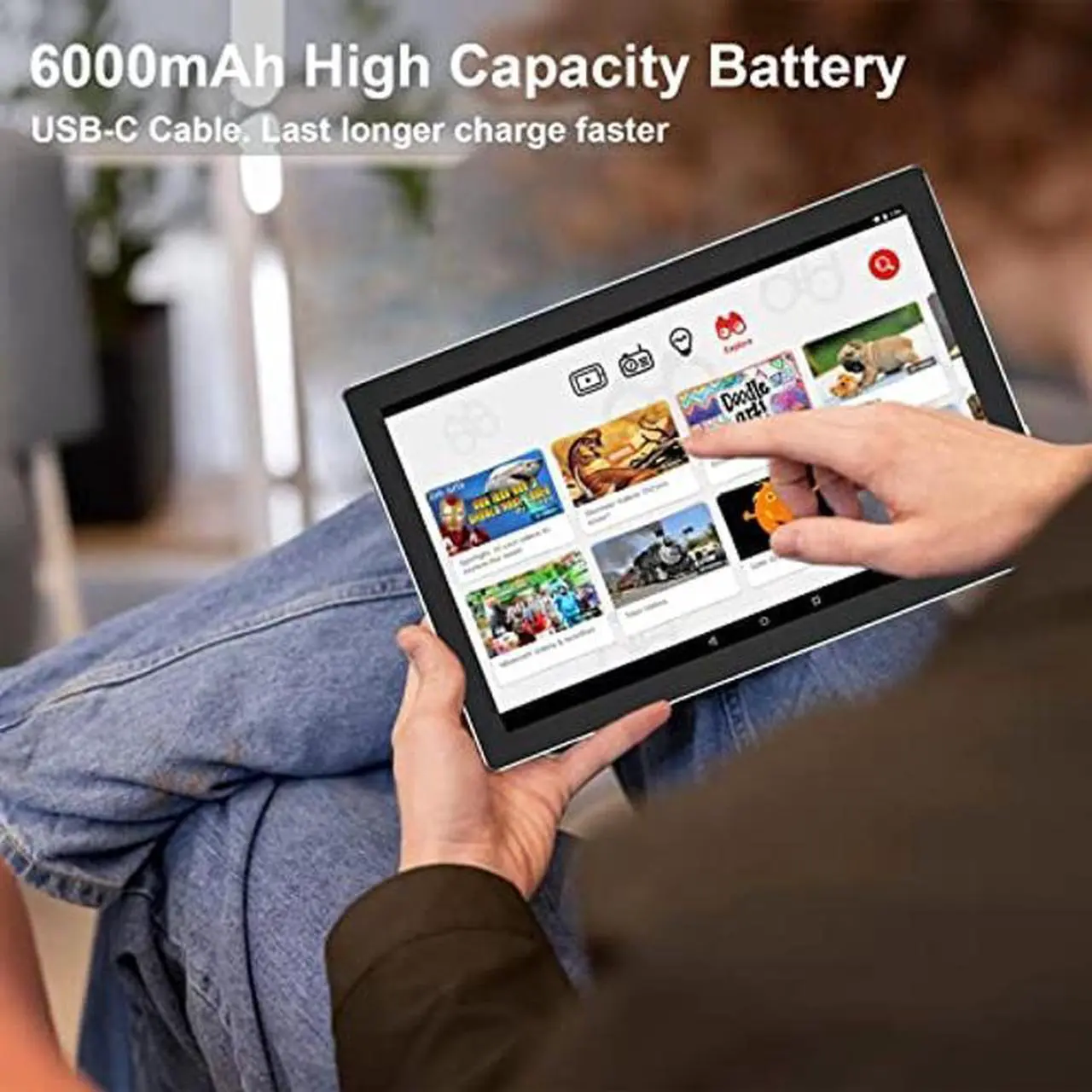 Alt view image 5 of 5 - ATOZEE 10.1 Inch Tablet PC with Keyboard Case, Mouse, Protective Film, Stylus, 64GB ROM, 4GB RAM, Android 11.0, Dual 8MP Camera, 6000mAh Battery, IPS, WIFI, Bluetooth, Silver