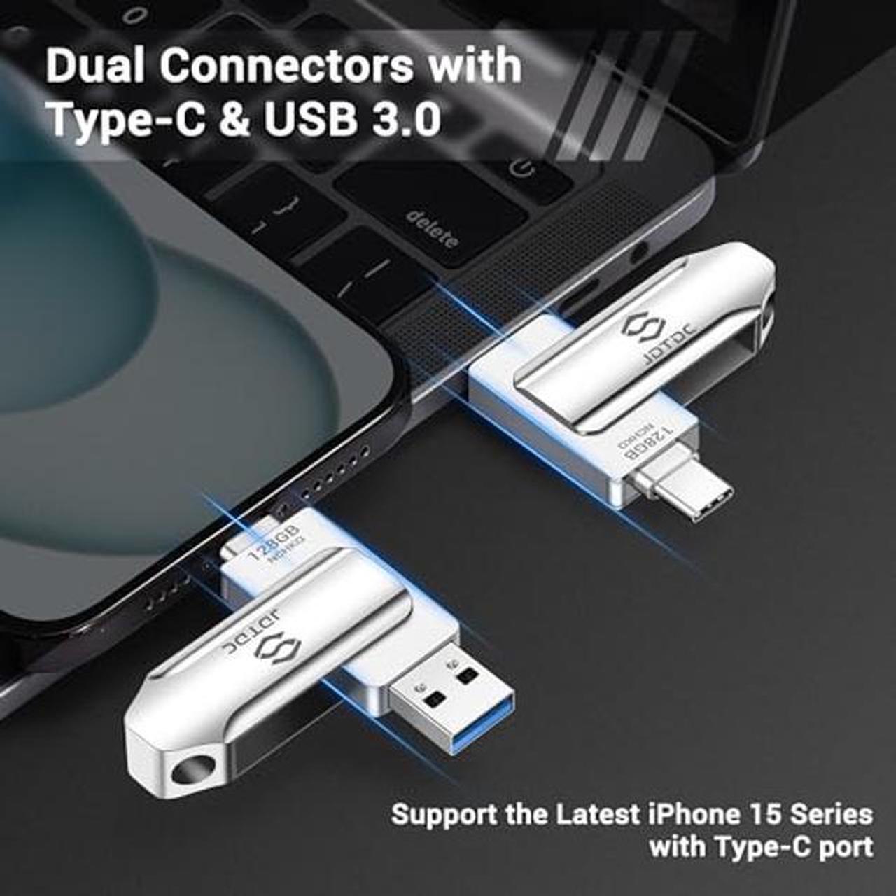 Alt view image 3 of 5 - 512GB Photo-Stick-iPhone-15-Flash-Drive-For-iPhone-External-Storage iPhone-Photo-Backup-Stick USB C Memory Stick iPad Thumb-Drive-for-iPhone-Memory iPhone-USB-Storage-Flash-Drive Photo-Stick-Android