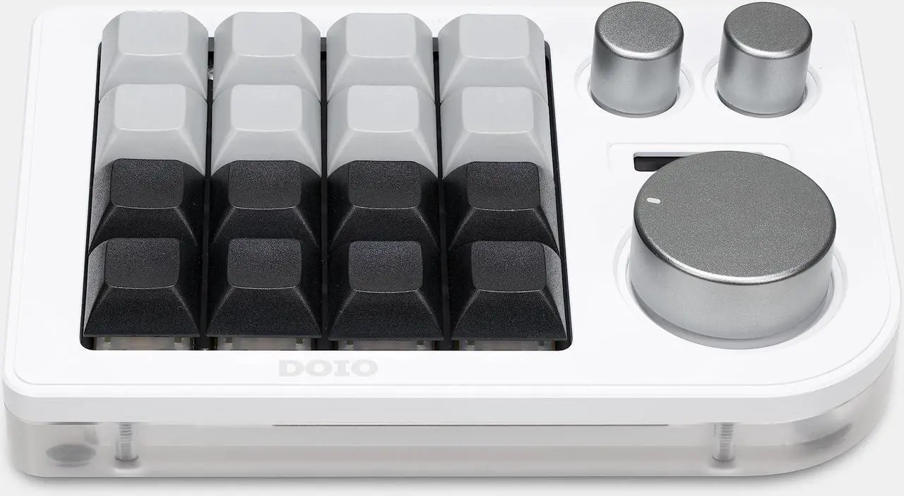 Alt view image 3 of 5 - KEEBMONKEY Megalodon Triple Knob Macro Pad Programmable Designer Mini Keyboard 16 Keys (White)