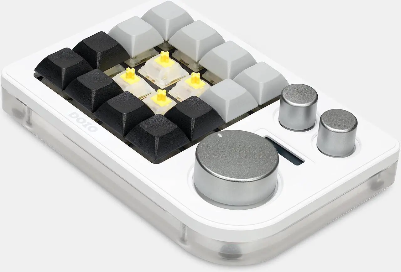 Alt view image 4 of 5 - KEEBMONKEY Megalodon Triple Knob Macro Pad Programmable Designer Mini Keyboard 16 Keys (White)