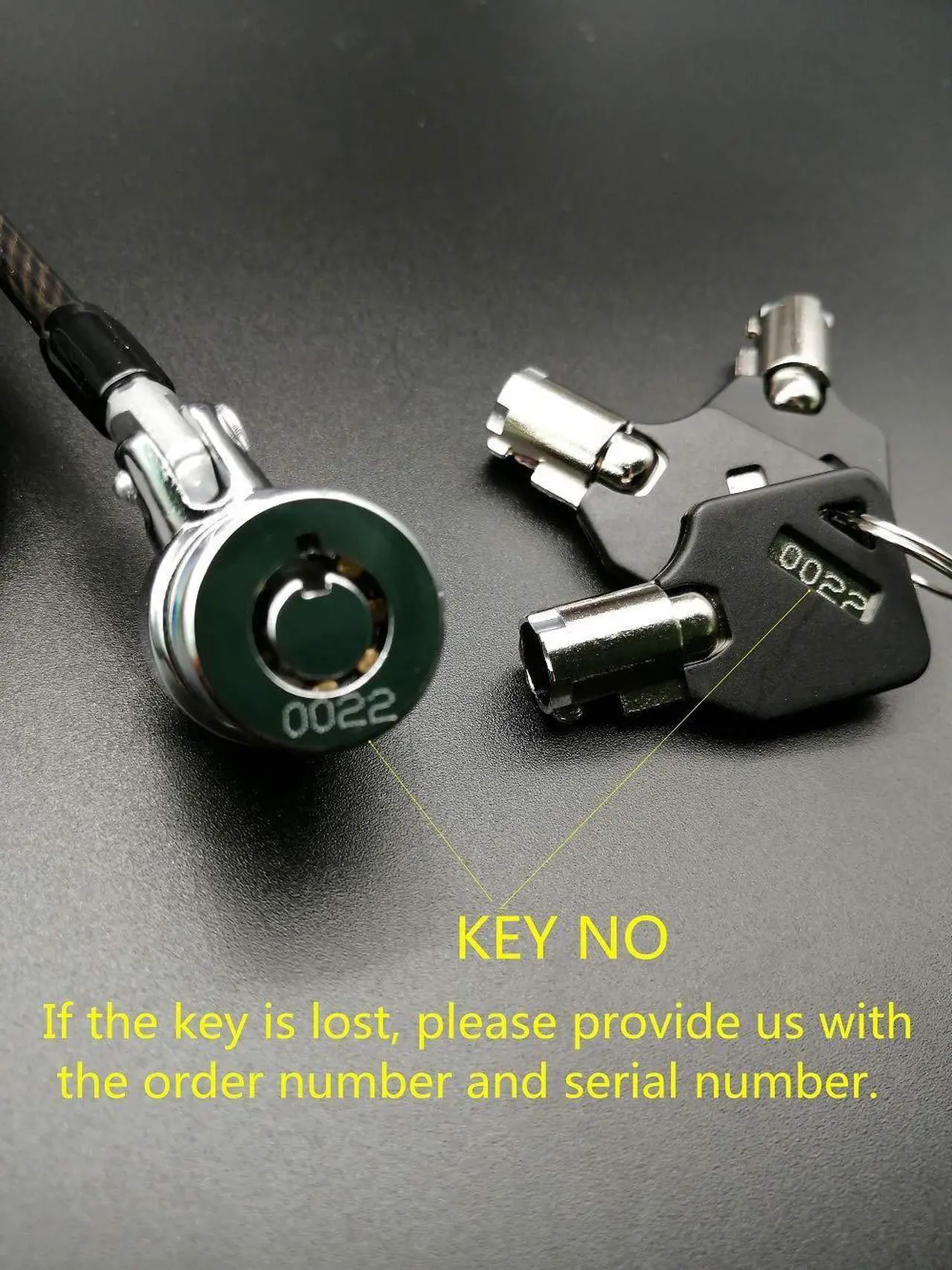 Alt view image 3 of 5 - LORADAR Security Retractable Cable Lock Portable Keyed Laptop Lock 3 Keys 8Ft for Monitors, Laptops, MacBooks, Tablets, iPad,Mac Mini,(5 Pack Keyed Alike)