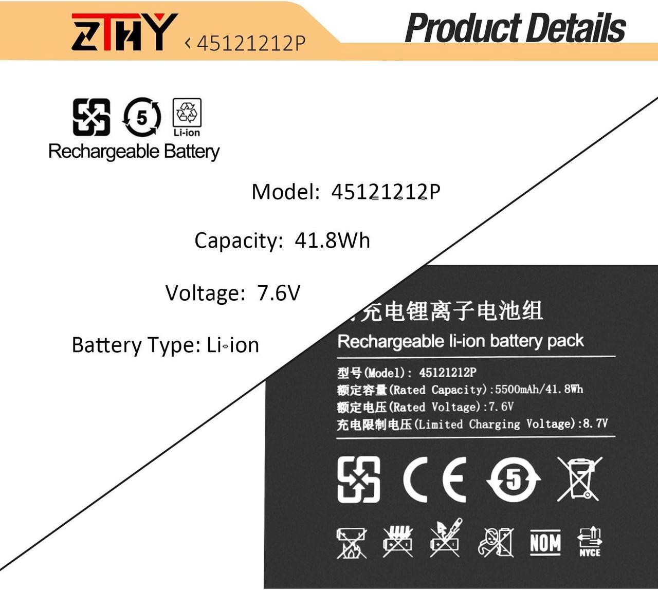 Alt view image 3 of 5 - ZTHY 45121212P U4374113PV-2S1P Laptop Battery Replacement for RTDPART Gateway GWTN116-1BL GWTC116-2BL GWTC116-1BK GWTC116-2BK 45121212 3978115 3978115-2S NV-3978115 NV-3978115-2S U4374113PV 41.8Wh