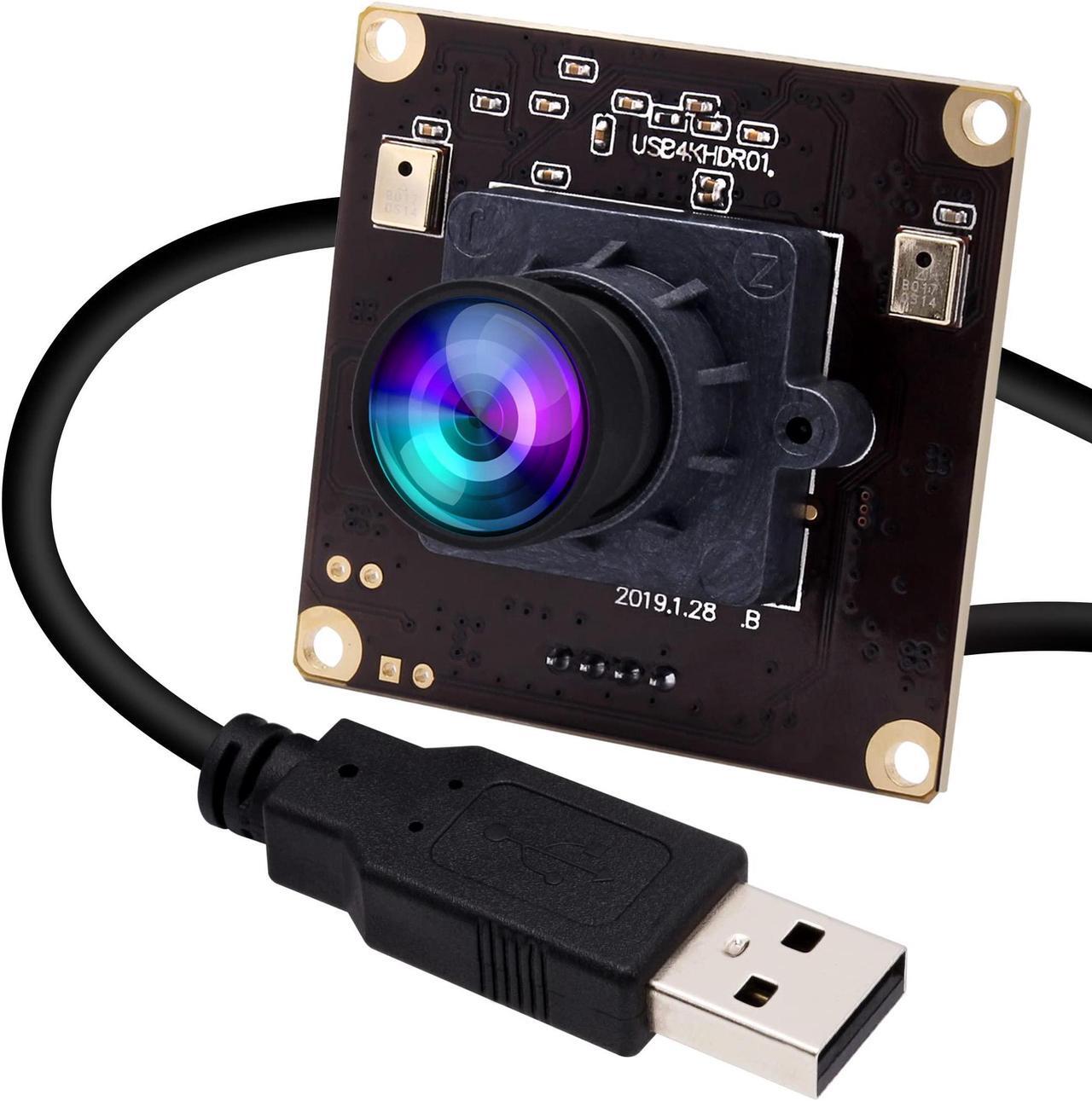 Main image of ELP 4K USB Camera with Dual Microphone for Computer and Raspberry Pi Mini UVC USB2.0 PC Camera IMX317 Lightburn Camera Module 8mp Laser Engraver Webcam Board