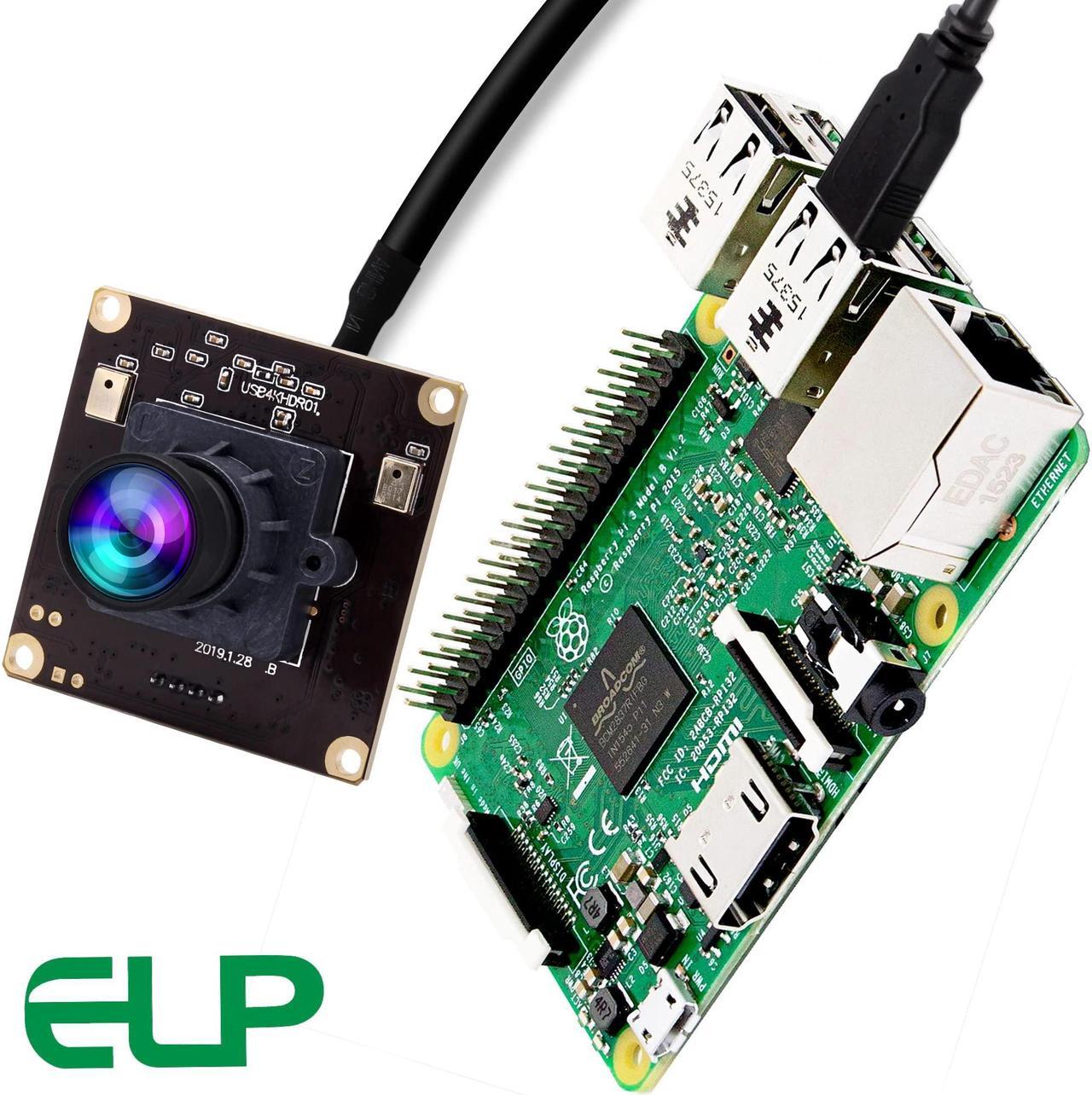 Alt view image 4 of 5 - ELP 4K USB Camera with Dual Microphone for Computer and Raspberry Pi Mini UVC USB2.0 PC Camera IMX317 Lightburn Camera Module 8mp Laser Engraver Webcam Board