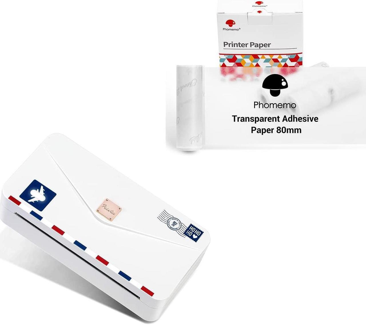Main image of Phomemo M04AS Mini Printer with 80mm Transparent Adhesive Paper Bundle