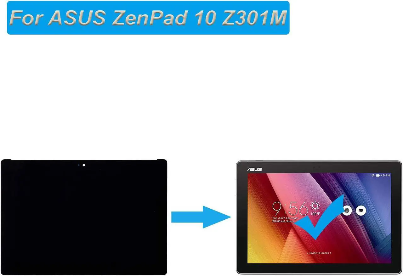 Alt view image 5 of 5 - E-yiiviil LCD Display Compatible with ASUS ZenPad 10 Z301M 2017 P028 10.1" inch LCD Touch Screen Display Assembly with Tools
