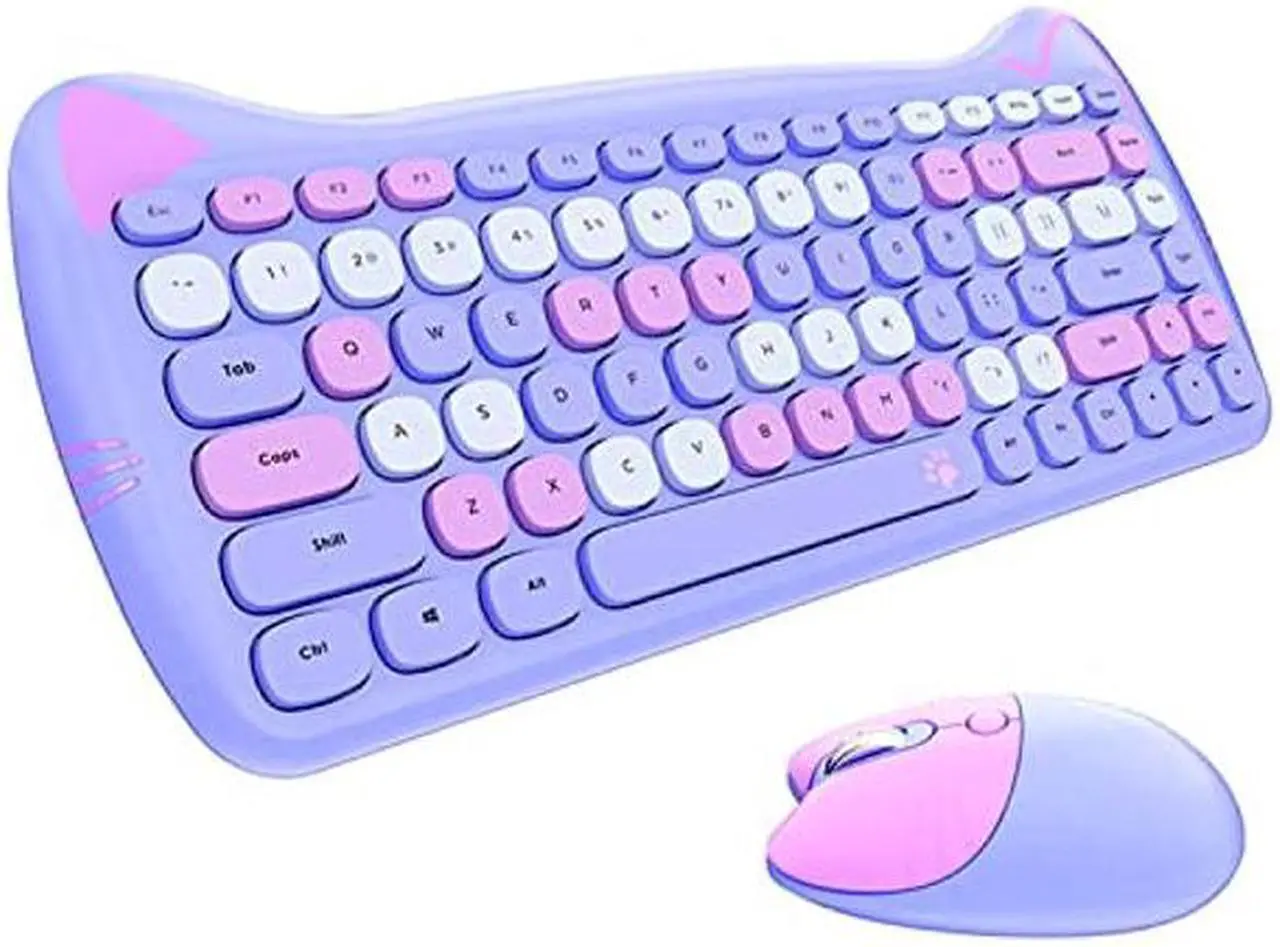 Alt view image 5 of 5 - Attoe Wireless Mouse and Keyboard, Cute Cat Keyboard Mouse Combo for Girl Gift,2.4G Cordless Computer Mice with USB Receiver for