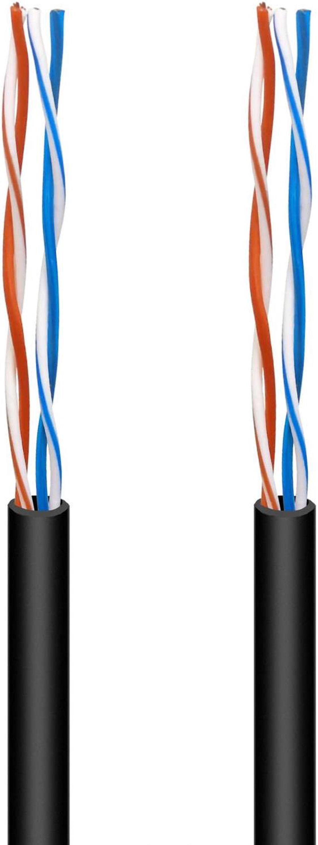 Alt view image 3 of 4 - NECABLES CAT5 / CAT5e RJ11 Data Cable DSL Cable 100ft High-Speed DSL Modem Cable Twisted Wire UTP RJ11 6P4C Male to Male Black - 100 Feet
