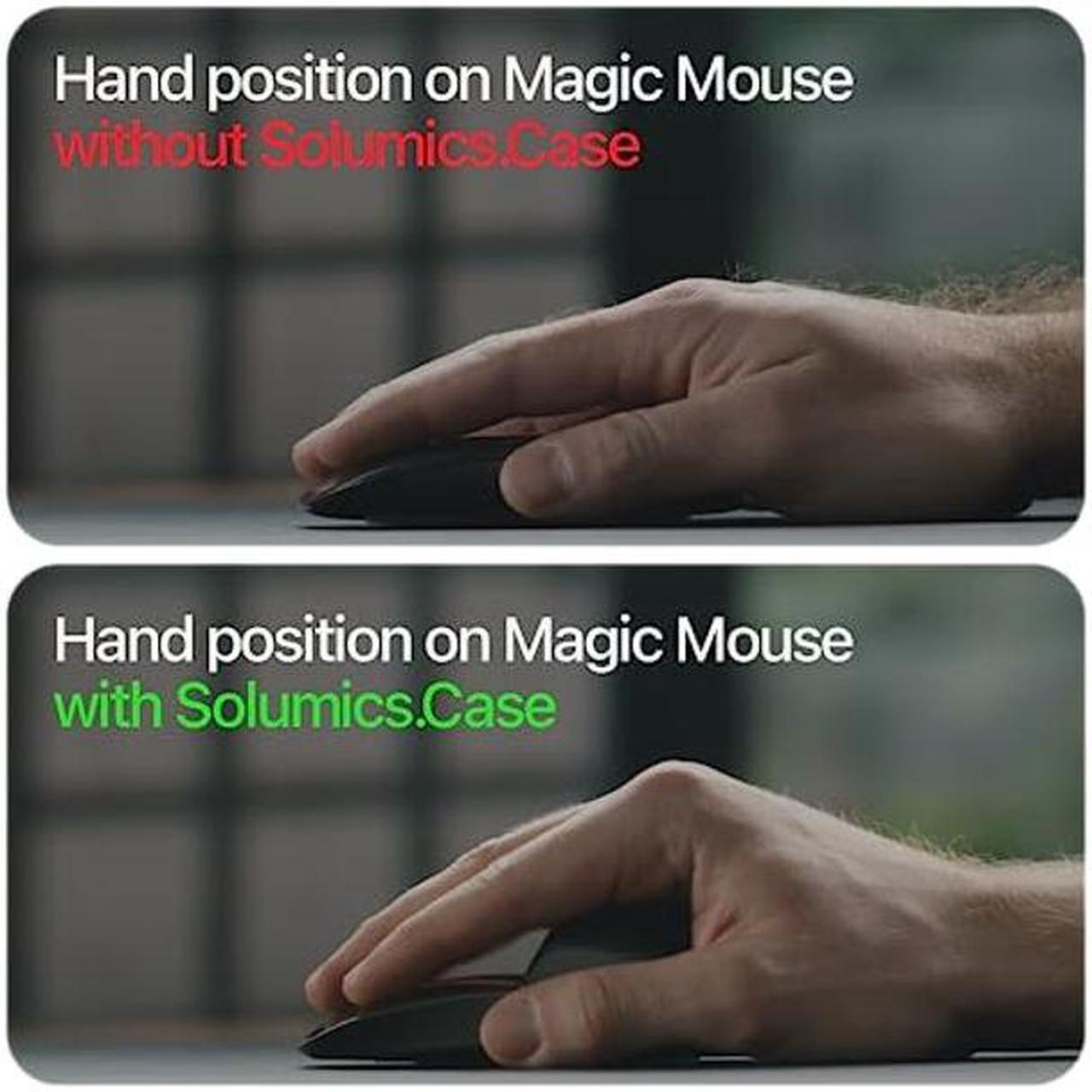 Alt view image 2 of 5 - Solumics.Case - Ergonomic case for Apple Magic Mouse | for a More Ergonomic iMac Mouse (Black/Silver)