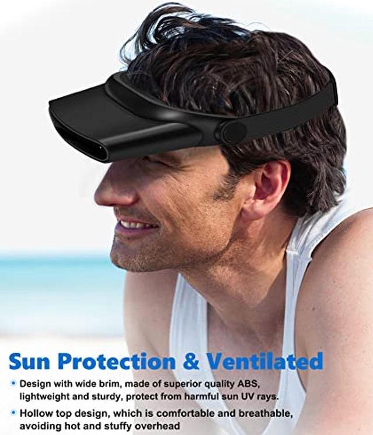 Alt view image 2 of 5 - TRELC Personal Fans Headwear Sun Hat, Hands Free Bladeless Headband Fan, Rechargeable USB Fan Sun Visor Baseball Cap Portable Cooling Fan for Women Men Cycling Fishing Hiking Camping Sports (Black)