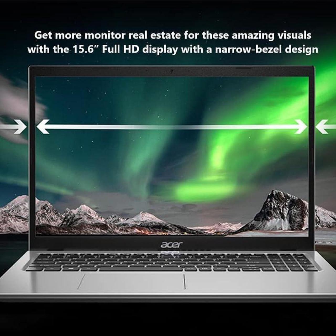 Alt view image 3 of 5 - Acer Aspire 1 Slim 2024 Newest Laptop, 15.6'' Full HD Display, 8GB RAM, 128GB eMMC, Dual-Core Intel Celeron N4500, UHD Graphics, RJ45, WiFi, Webcam, 1-Year Microsoft 365, Windows 11S +MarxsolAccessory