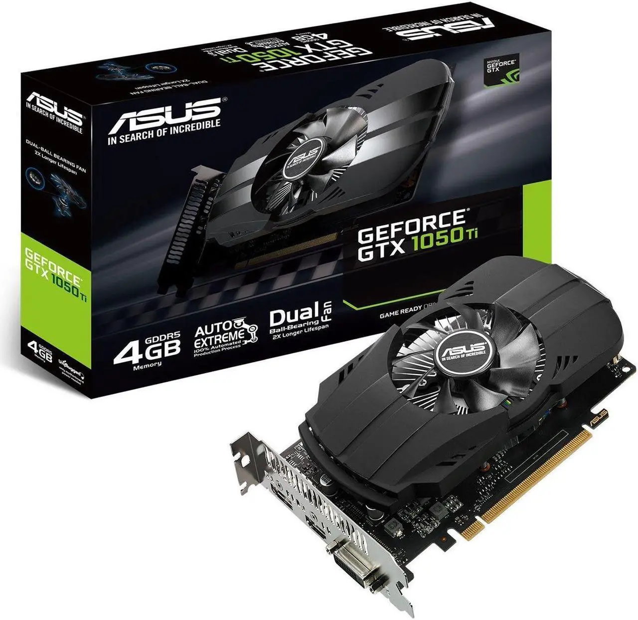 Main image of ASUS PH-GTX1050TI-4G GeForce GTX 1050 Ti 4GB GDDR5 Graphics Card