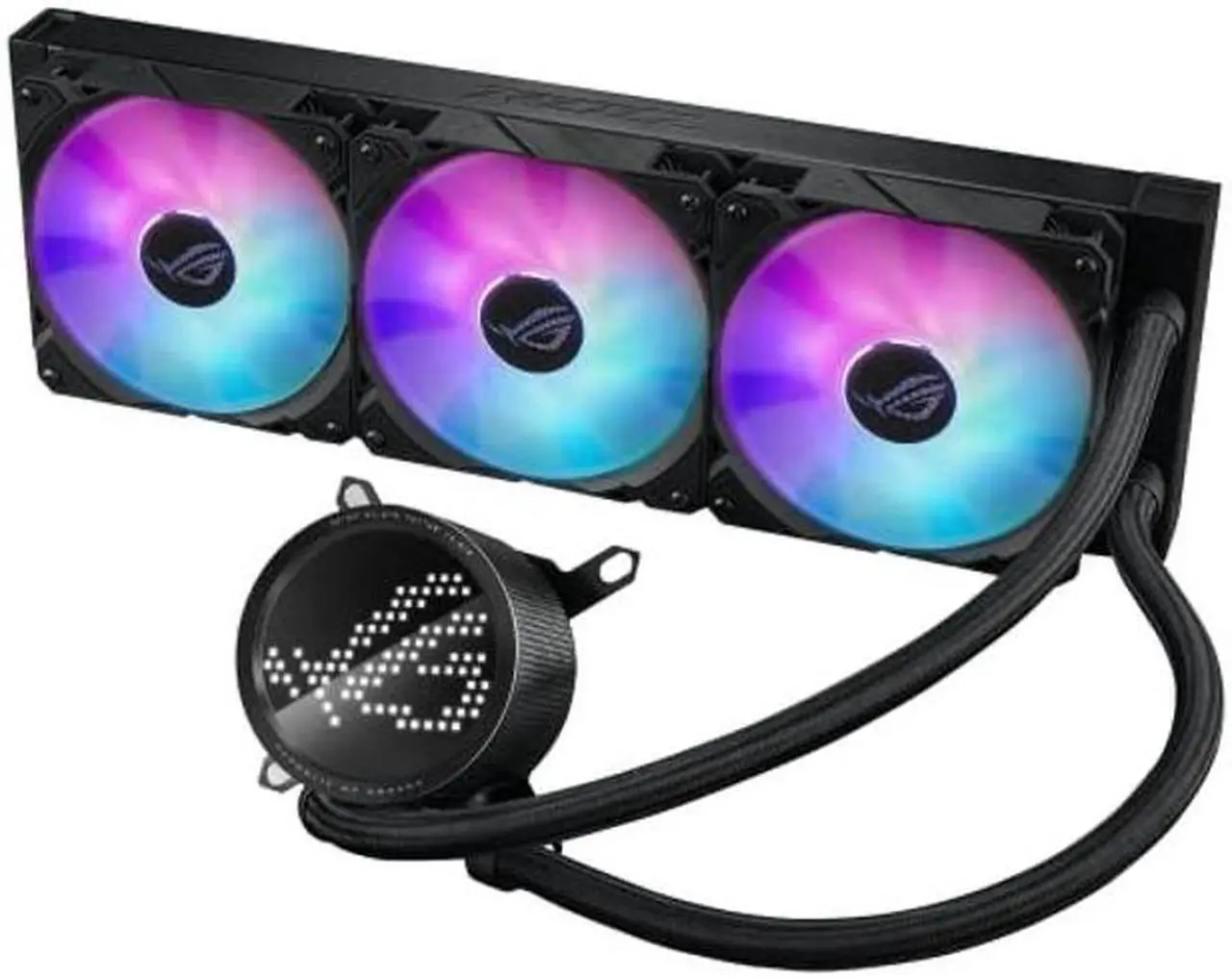 Alt view image 4 of 5 - ASUS ROG RYUO III 360 ARGB All-in-one AIO Liquid CPU Cooler 360mm Radiator, Asetek 8th gen Pump Solution, Anime Matrix(tm) LED Display and ROG AF 12S ARGB Fan.