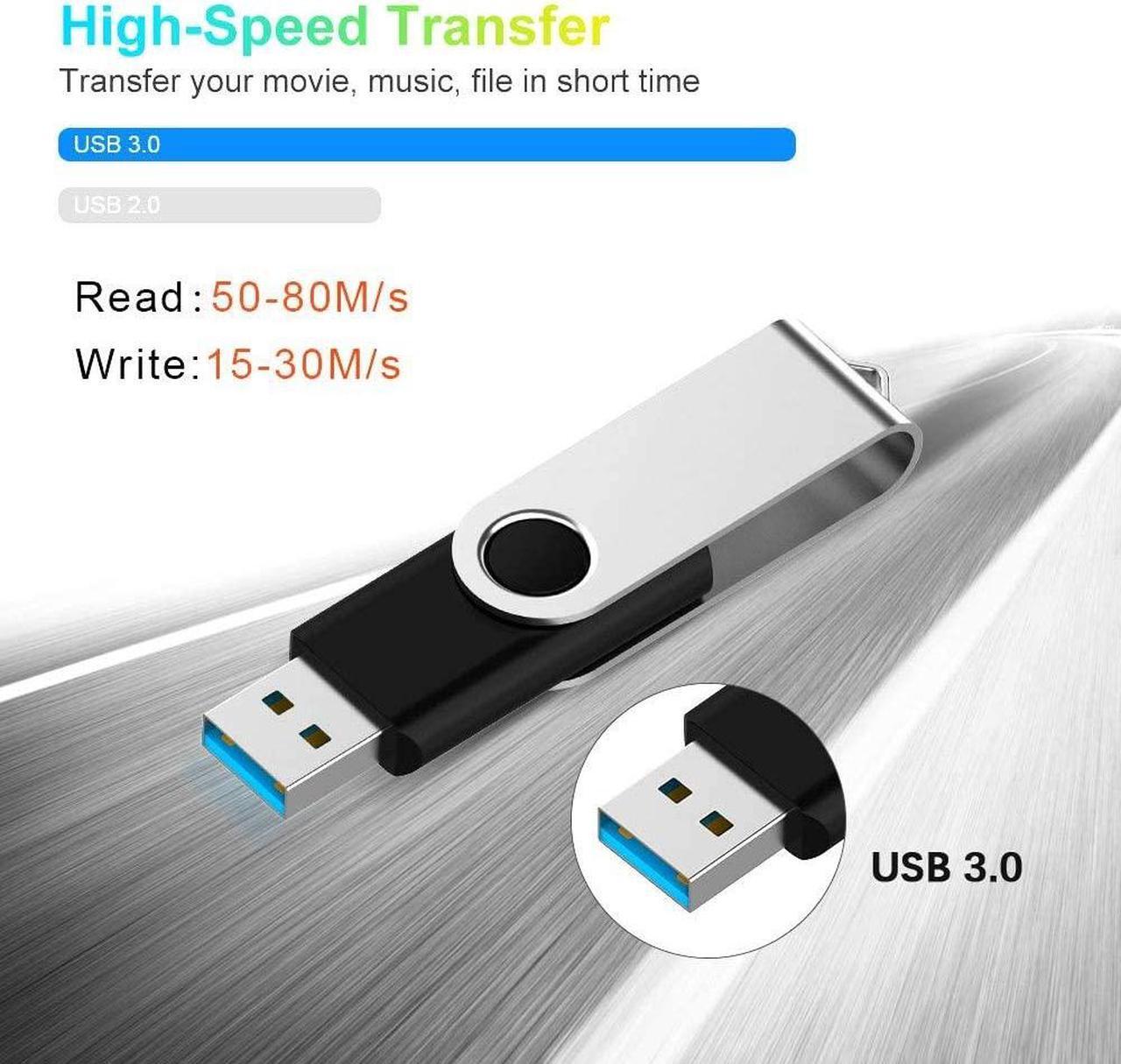 Alt view image 5 of 5 - Aiibe 64GB Flash Drive 3.0 10 Pack 64GB USB Flash Drives High Speed Thumb Drive Jump Drive Memory Stick USB Drives 64 GB Bulk, Black