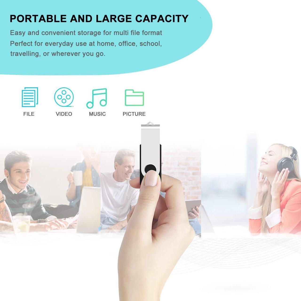 Alt view image 4 of 5 - Aiibe 64GB Flash Drive 3.0 10 Pack 64GB USB Flash Drives High Speed Thumb Drive Jump Drive Memory Stick USB Drives 64 GB Bulk, Black