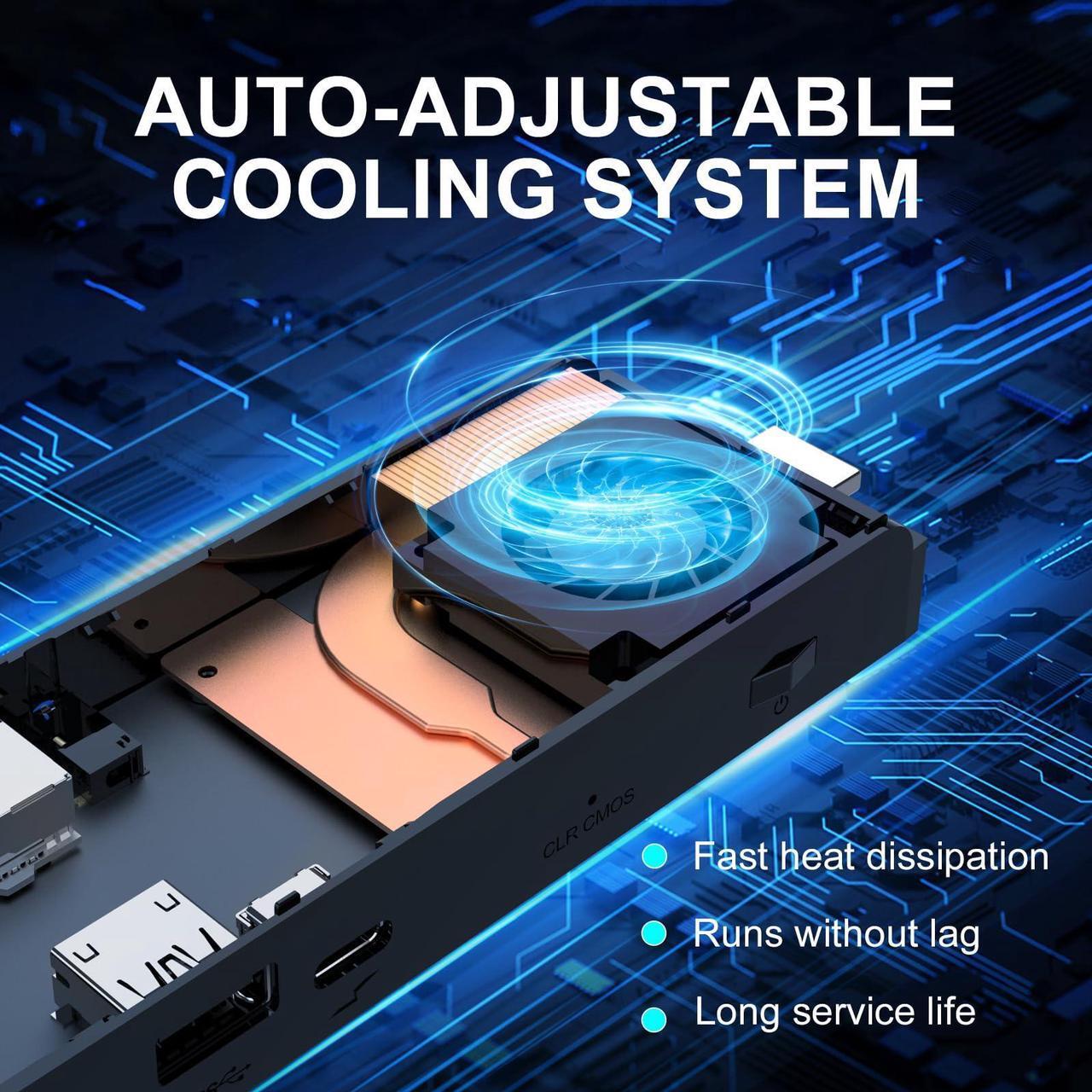 Alt view image 3 of 5 - AIOEXPC Mini PC Stick Intel Celeron N4000 2.6GHz Windows 11 Pro 8GB DDR4 128GB SSD Mini Compute Stick Support 4K HDMI, 2.4G/5.0G WiFi, Gigabit Ethernet, Cooling System, Bluetooth 4.2, USB 3.0