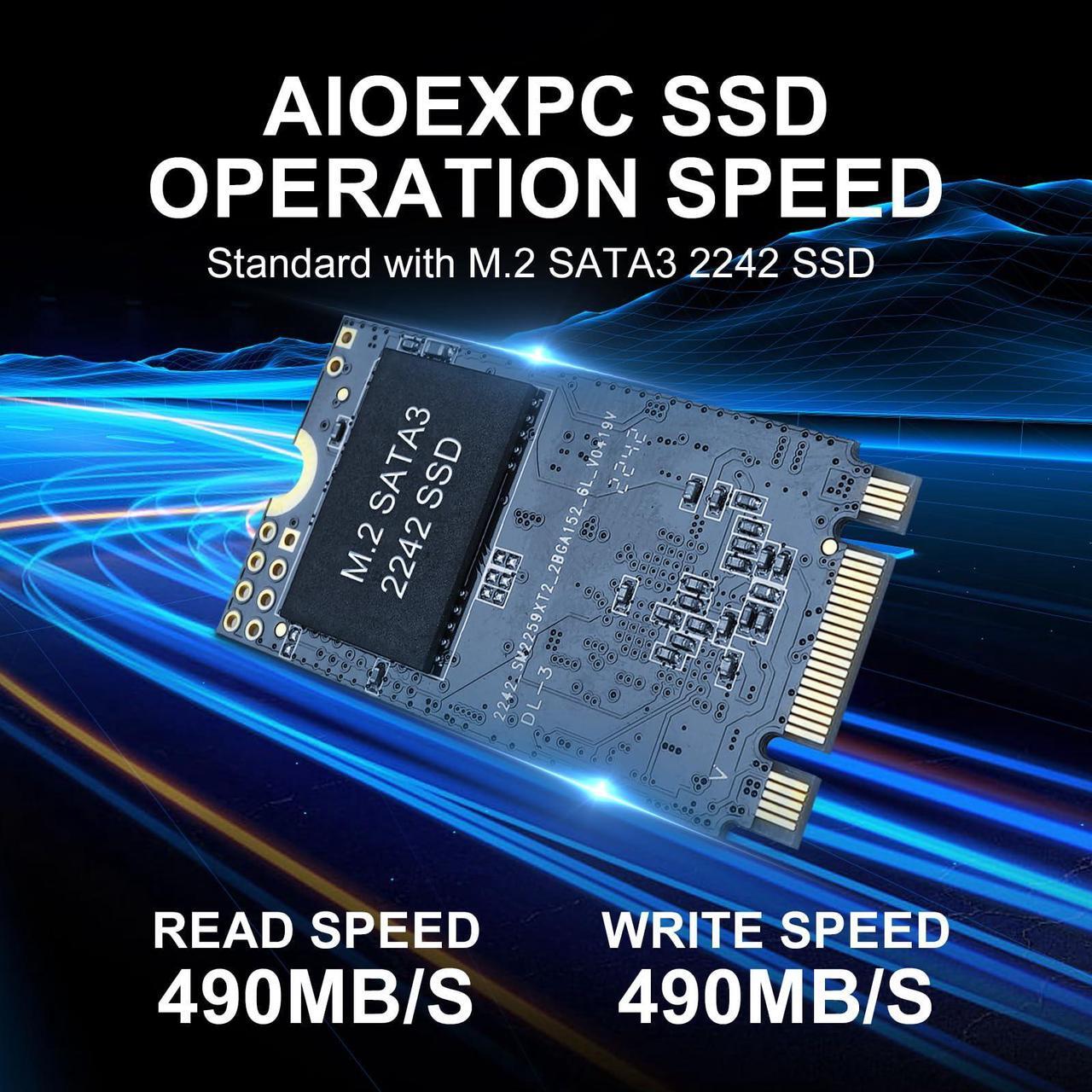 Alt view image 5 of 5 - AIOEXPC Mini PC Stick Intel Celeron N4000 2.6GHz Windows 11 Pro 8GB DDR4 128GB SSD Mini Compute Stick Support 4K HDMI, 2.4G/5.0G WiFi, Gigabit Ethernet, Cooling System, Bluetooth 4.2, USB 3.0