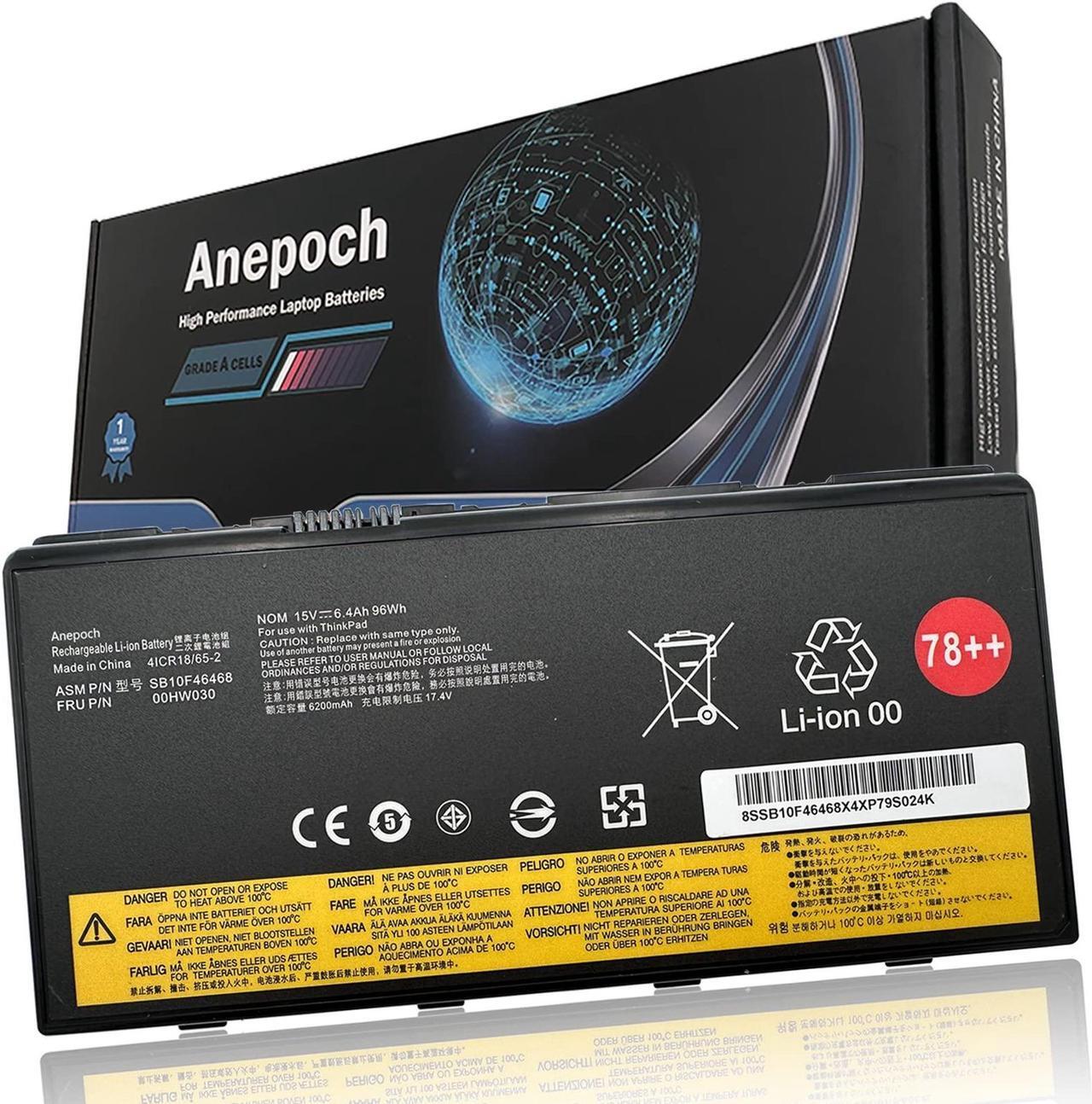 Main image of Anepoch 00HW030 SB10F46468 78+ 78++ Laptop Battery Replacement for Lenovo ThinkPad P70 P71 Series Notebook SB10F46468 01AV451 4X50K14092 15V 96Wh 6400mAh
