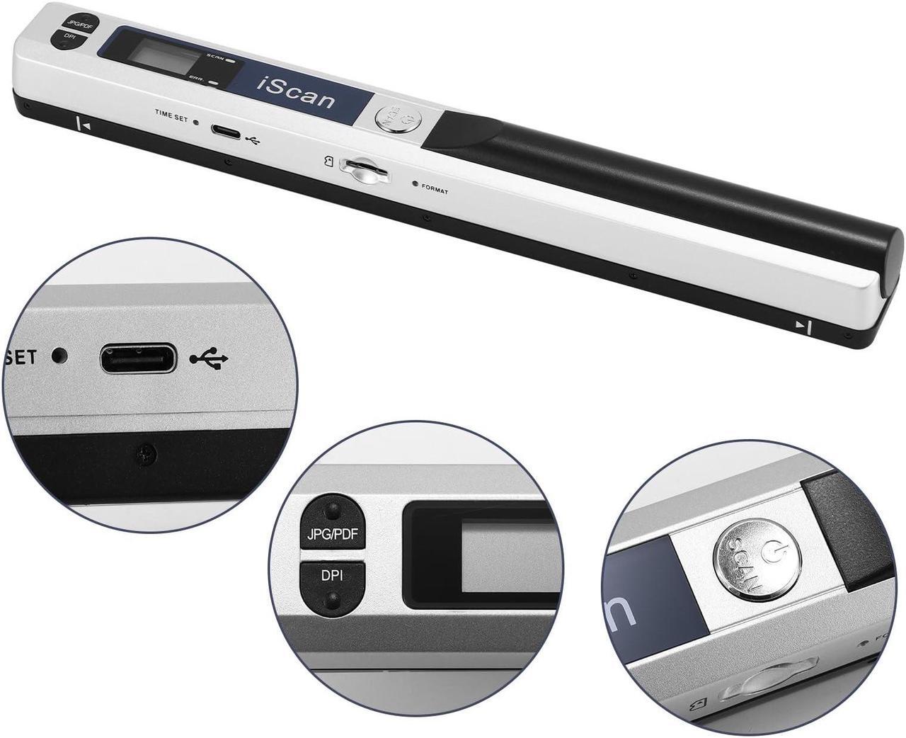 Alt view image 3 of 5 - AOZBZ Portable Document Scanner - 900DPI Handheld Portable Scanner Image Scanner Scanning Wand A4 Colour Photo Mobile Scanner Handy Scan, JPG/PDF Format, with 16G SD Card (Silver)