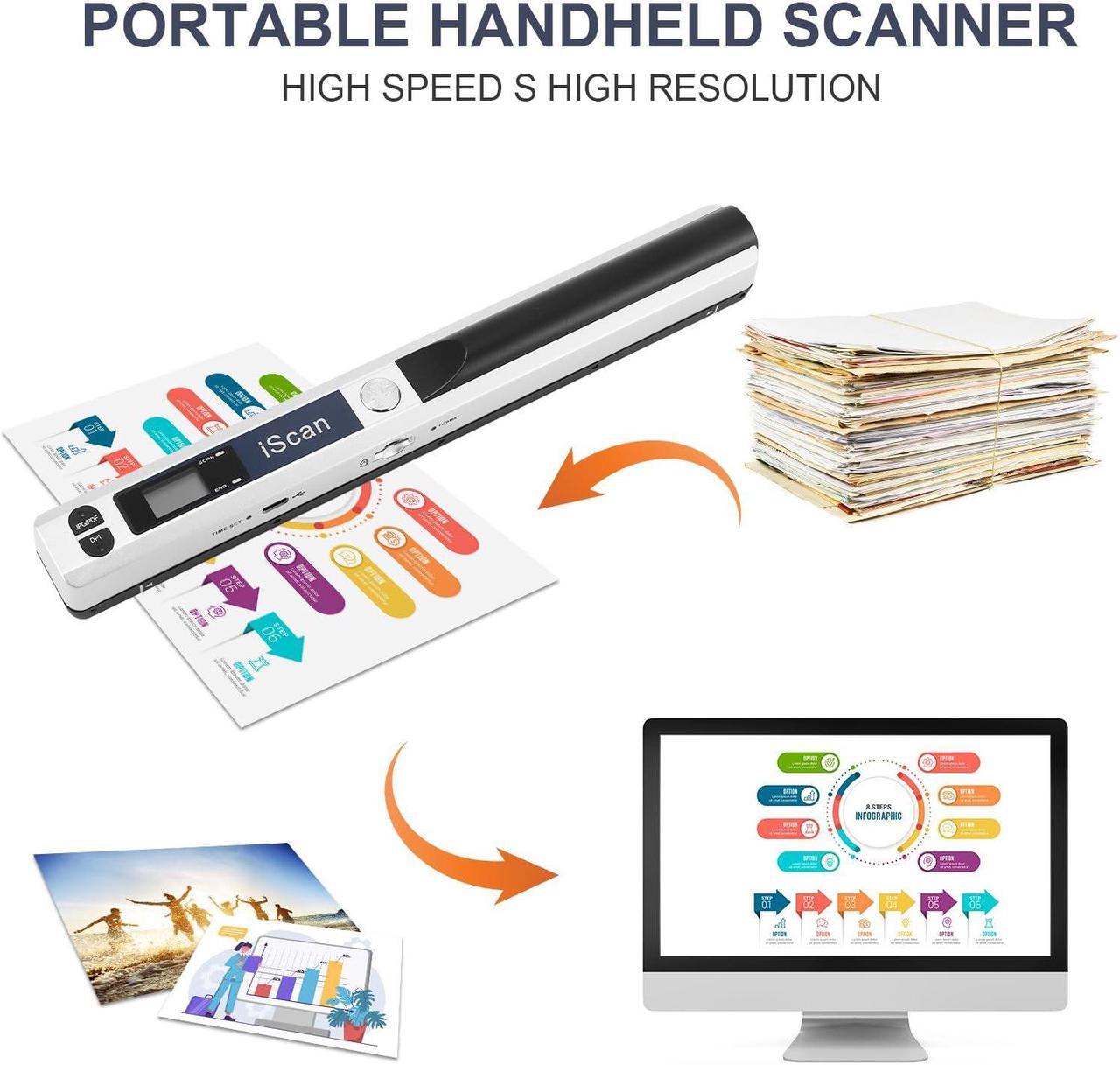 Alt view image 4 of 5 - AOZBZ Portable Document Scanner - 900DPI Handheld Portable Scanner Image Scanner Scanning Wand A4 Colour Photo Mobile Scanner Handy Scan, JPG/PDF Format, with 16G SD Card (Silver)