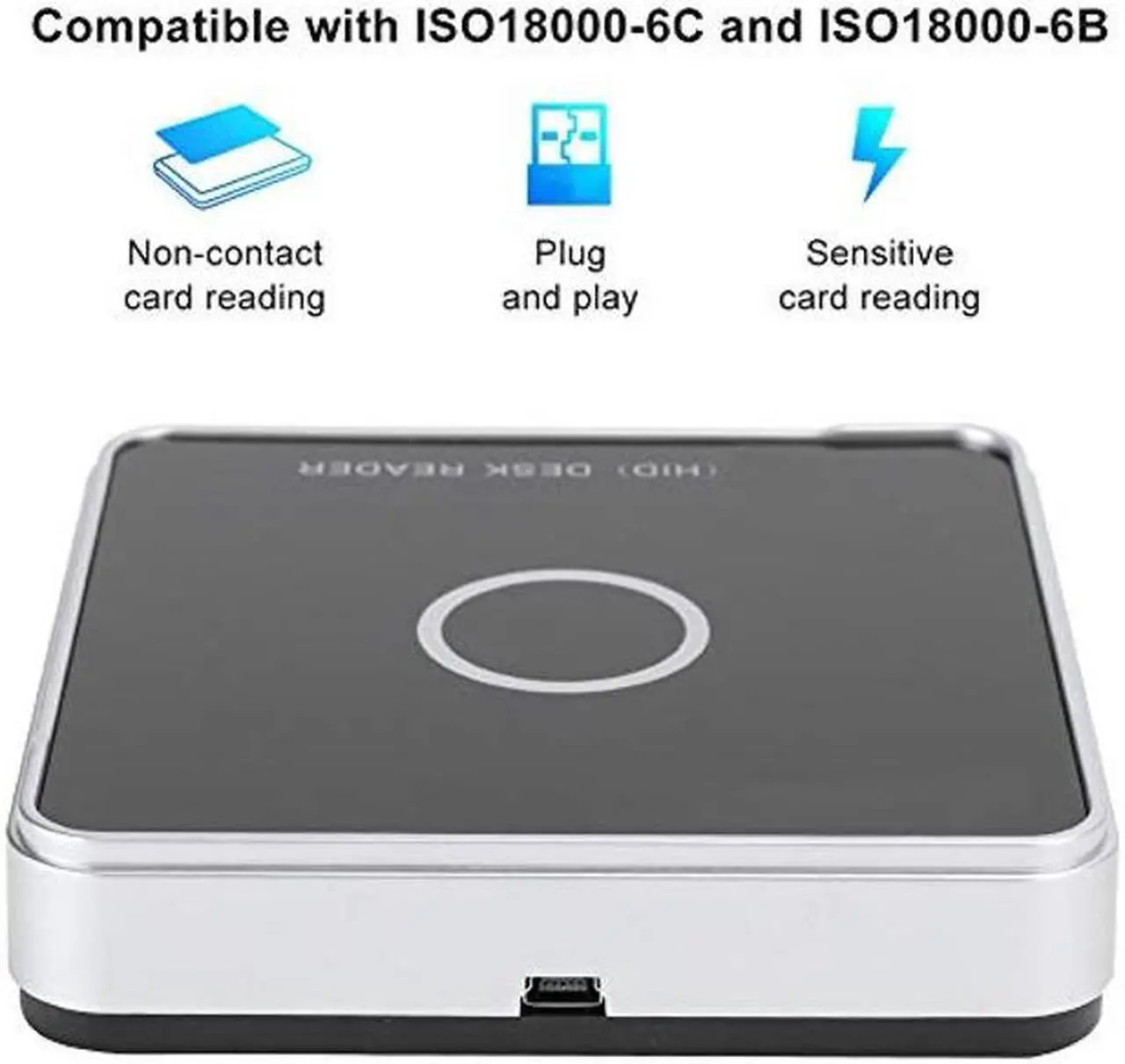 Alt view image 5 of 5 - UHF RFID Card Reader Writer, 915MHZ RFID Reader Writer USB Desktop Reader Writer NonContact Electronic Tag Access Control System Plug and Play