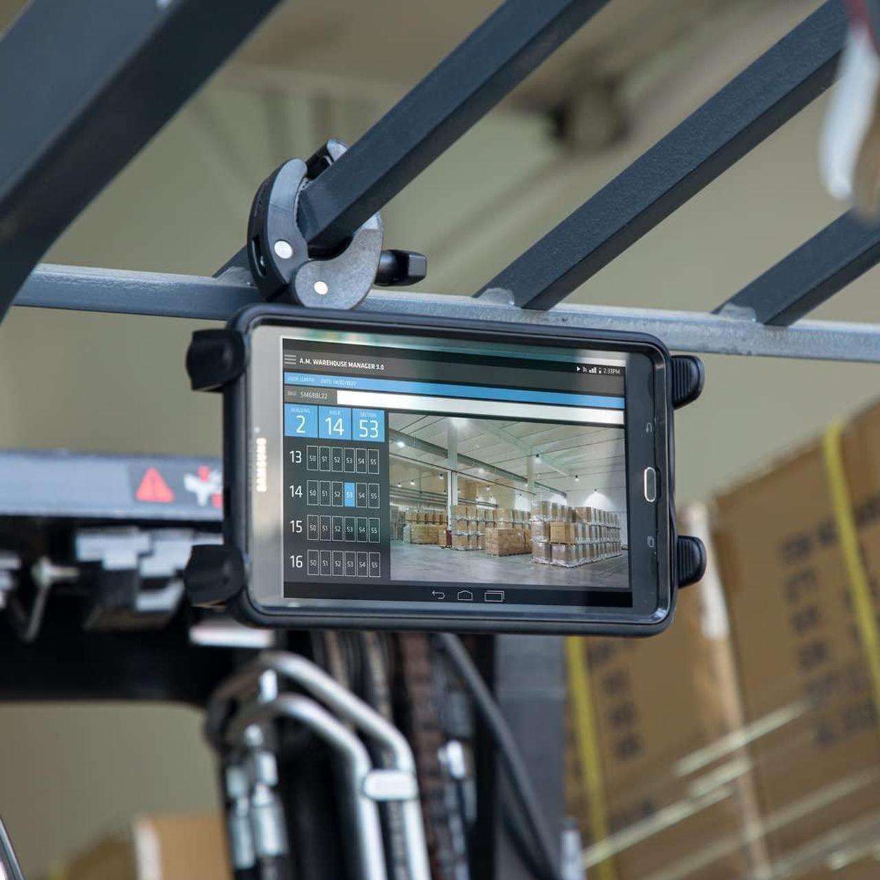 Alt view image 5 of 5 - ARKON Mounts - Tablet Holder with Clamp Mount | Corrosion-Resistant | Tablet Stand w/Sturdy Clamp | Security Knob Feature | Two Adjustable Shafts Included | Fits iPad and Samsung Tablets