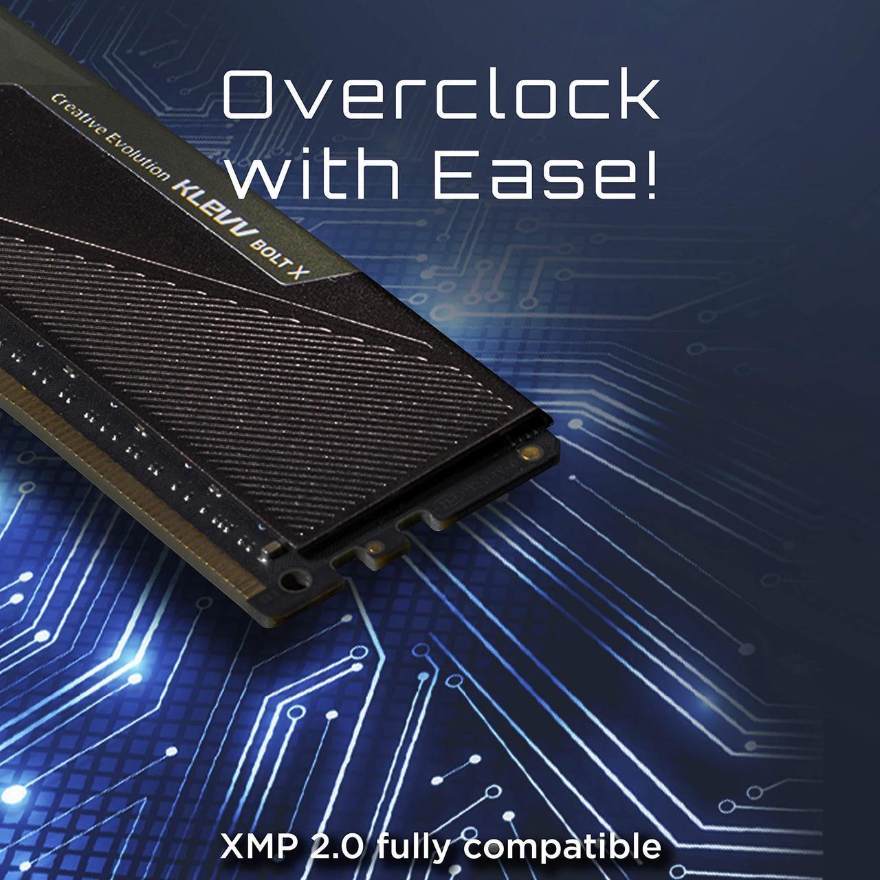 Alt view image 3 of 5 - KLEVV Bolt X DDR4 32GB (2x16GB) 3600MHz CL18 1.35V Gaming Desktop Ram Memory SK Hynix Chip XMP 2.0 Ready (KD4AGUA80-36A180U)