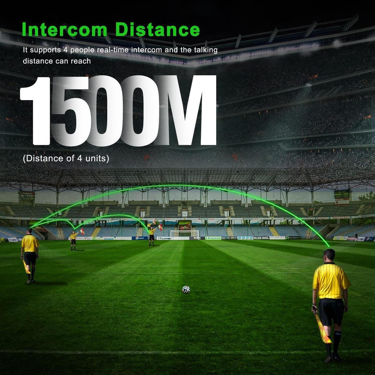 Alt view image 4 of 5 - EJEAS FBIM Professional Referee Bluetooth Intercom Headset, 4-Way 1500M Referee Communication System with Noise Reduction/Waterproof/850mAh/Armband for Football and Handball Sports (2PCS)