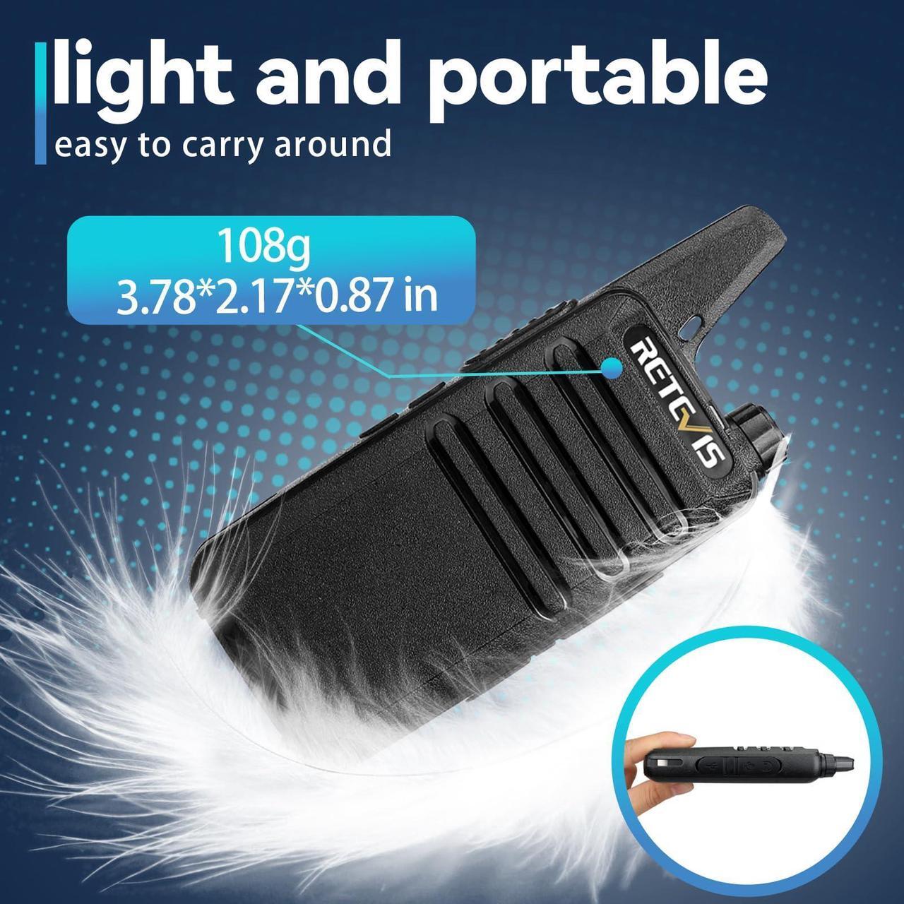 Alt view image 4 of 5 - Retevis RT22 Walkie Talkies Rechargeable Hands Free 2 Way Radios Two-Way Radio(6 Pack) with 6 Way Multi Gang Charger