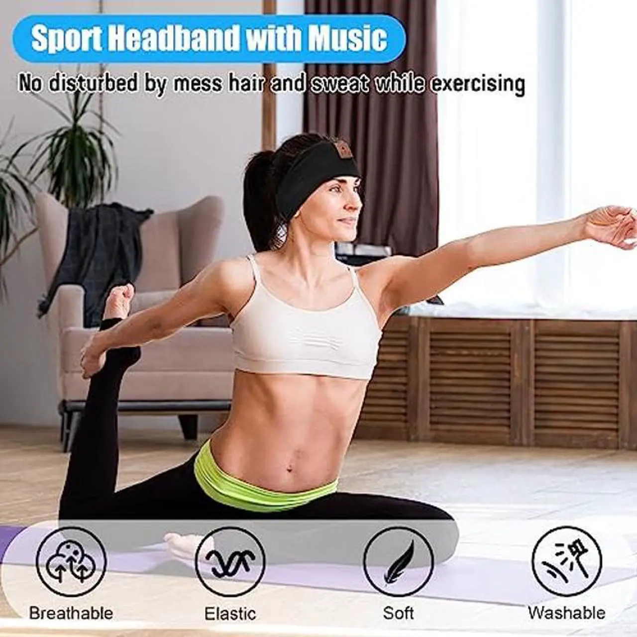 Alt view image 5 of 5 - 2-Pack Sleeping Headphones Bluetooth Headband, 2024 New Headband Headphones with Ultra-Thin Speakers, Wireless Headphones Headband for Side Sleepers, Running, Insomniac, Travel, Meditation(Black&Grey)
