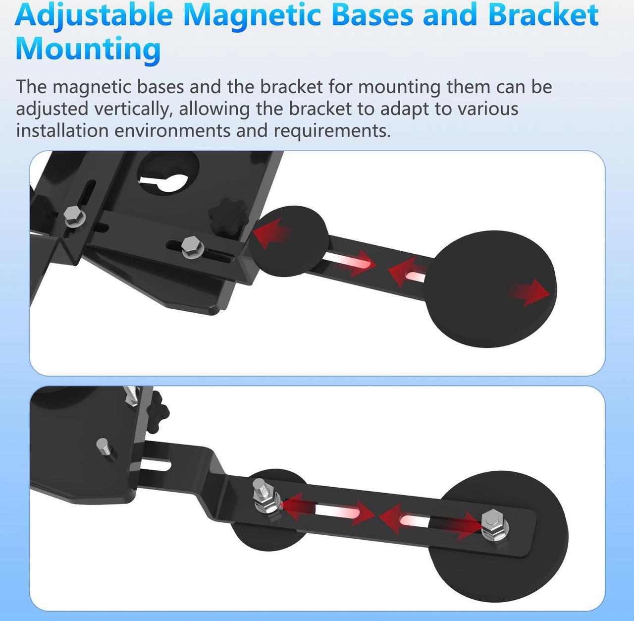 Alt view image 3 of 5 - Starlink Gen 3 Magnetic Roof Mount, 12 Magnetic Bases, Up to 376 lbs of Suction Power, Burbifro Starlink Internet Satellite Mounting Kit, Compatible with Starlink Standard Gen3(V3) Dish