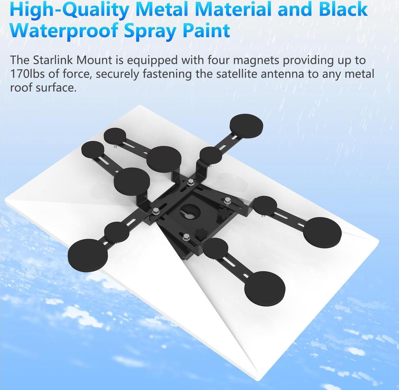 Alt view image 4 of 5 - Starlink Gen 3 Magnetic Roof Mount, 12 Magnetic Bases, Up to 376 lbs of Suction Power, Burbifro Starlink Internet Satellite Mounting Kit, Compatible with Starlink Standard Gen3(V3) Dish